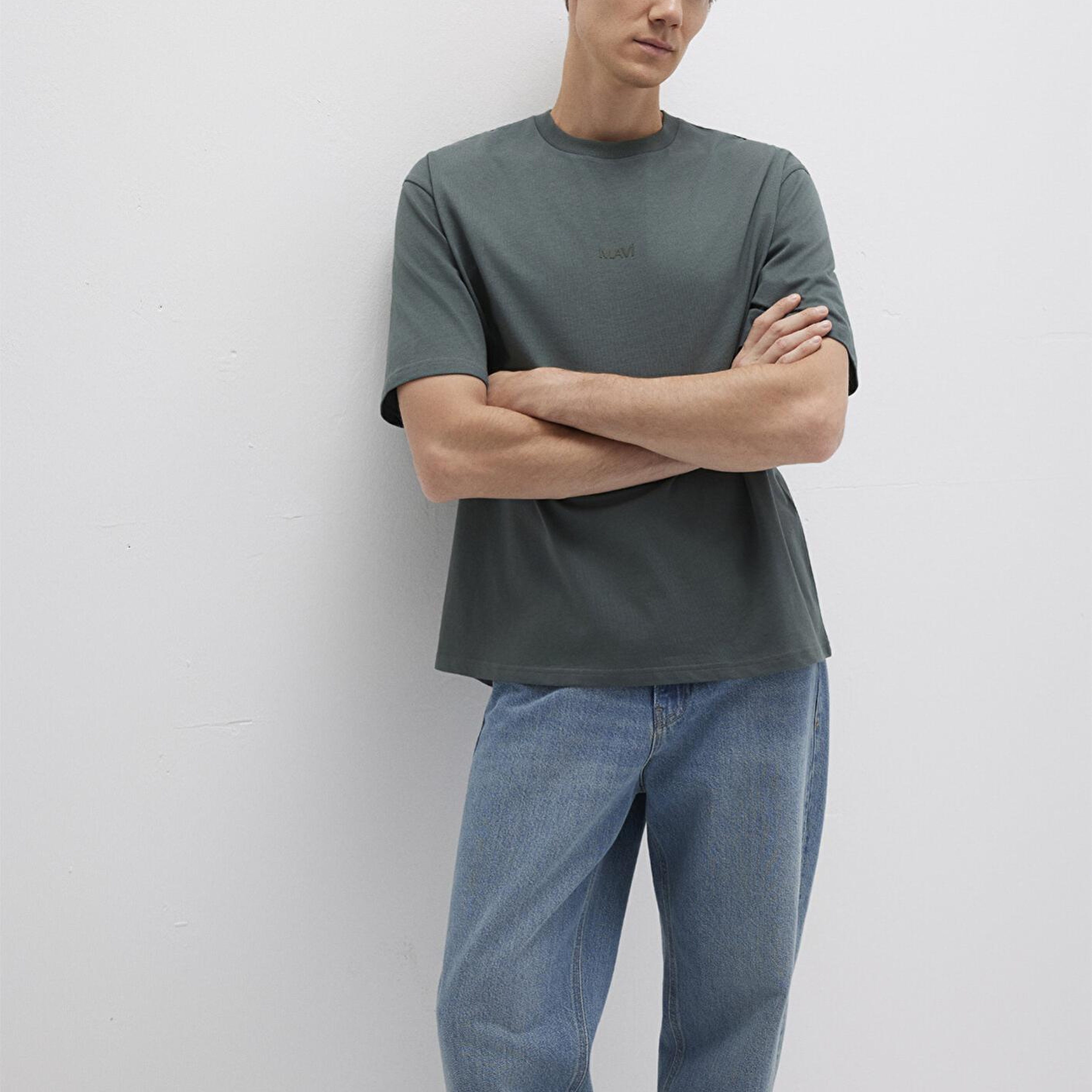 Mavi Mavi Logo Yeşil Basic Tişört Relaxed Fit / Rahat Kesim 0613093-71598