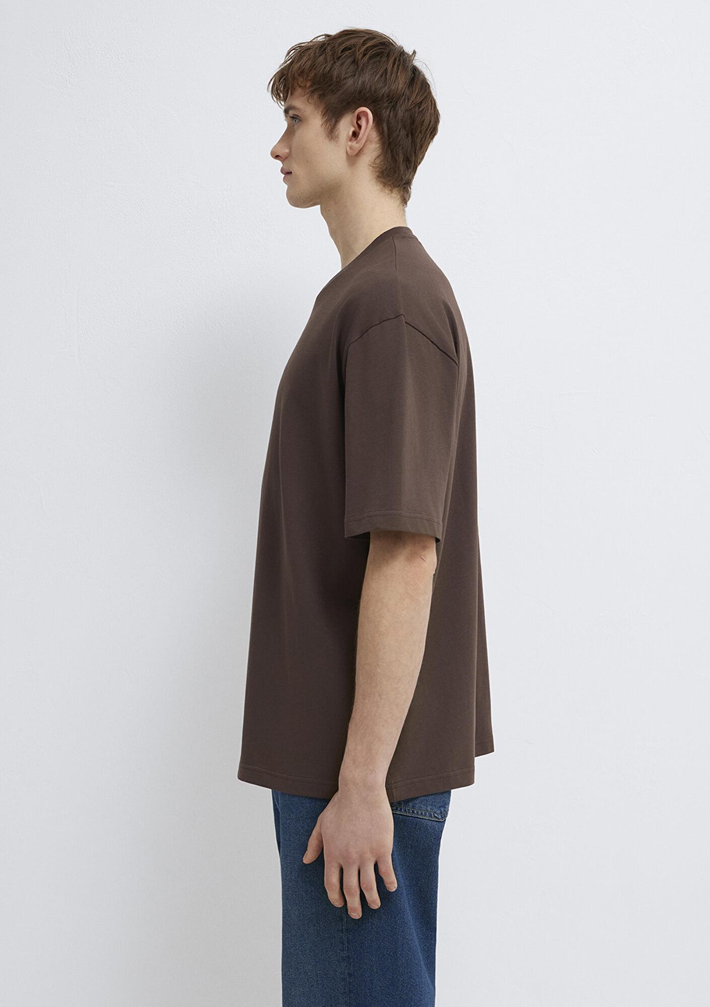 Mavi Mavi Logo Kahverengi Basic Tişört Relaxed Fit / Rahat Kesim 0613093-70251