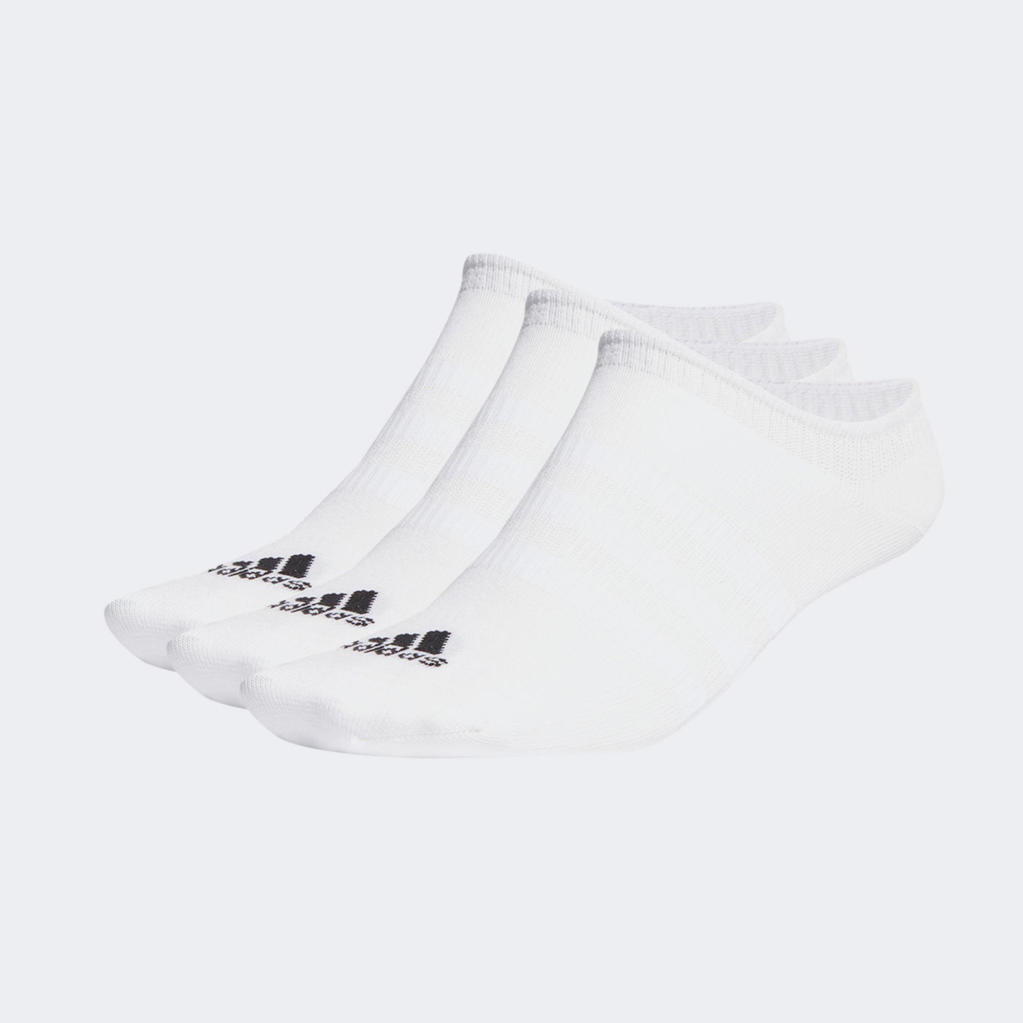 adidas Thin and Light No-Show 3' lü Unisex Beyaz Çorap