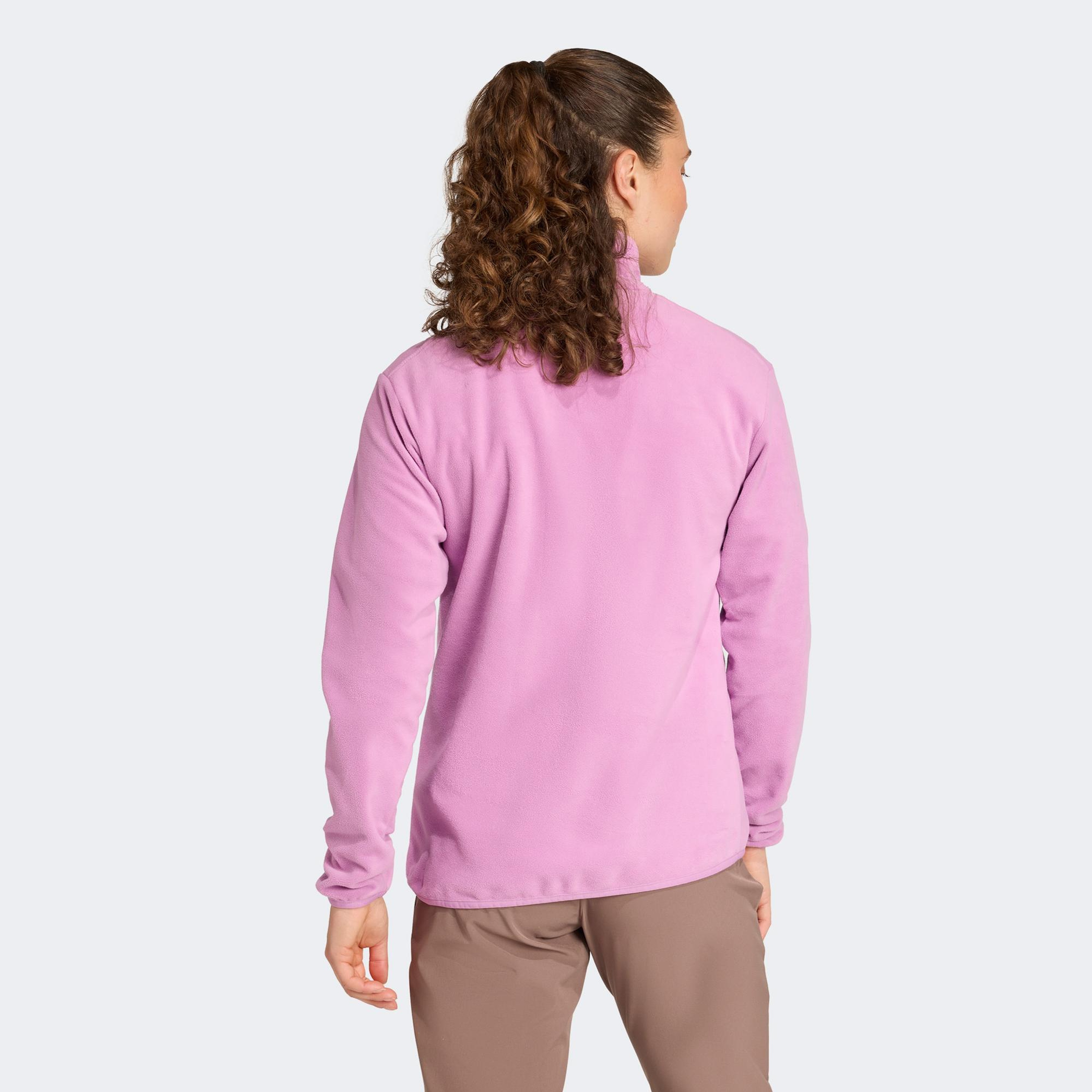 adidas Mountain Essentials Half-Zip Fleece Kadın Pembe Polar