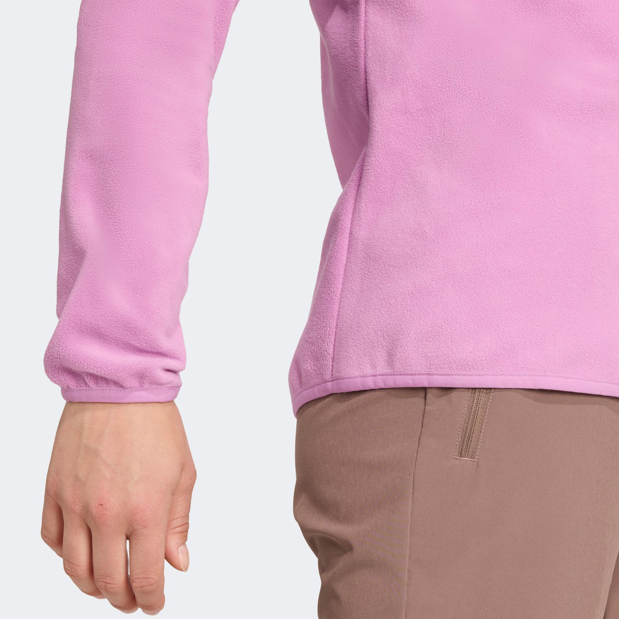 adidas Mountain Essentials Half-Zip Fleece Kadın Pembe Polar