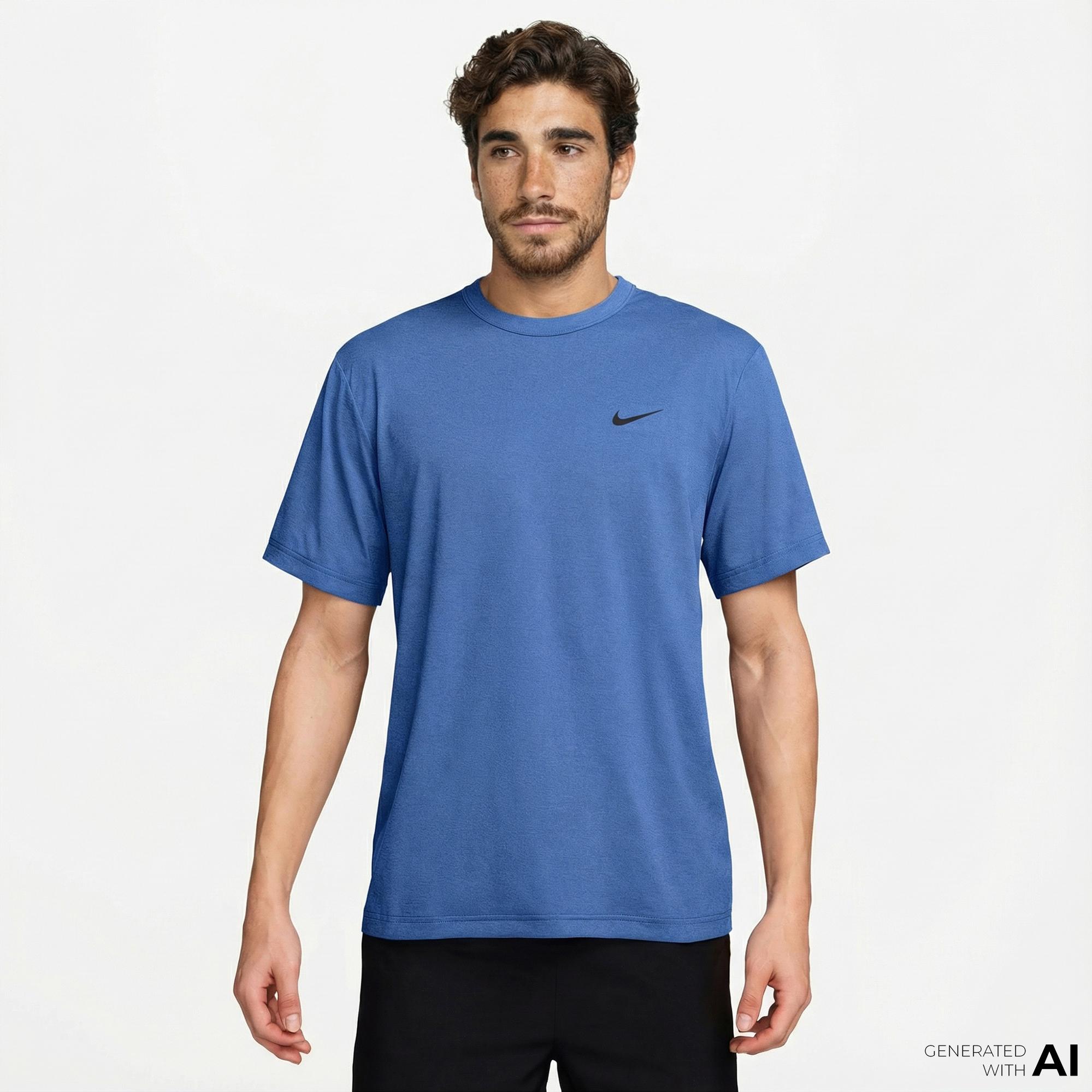 Nike Dri-Fit Hyverse Erkek Mavi T-Shirt