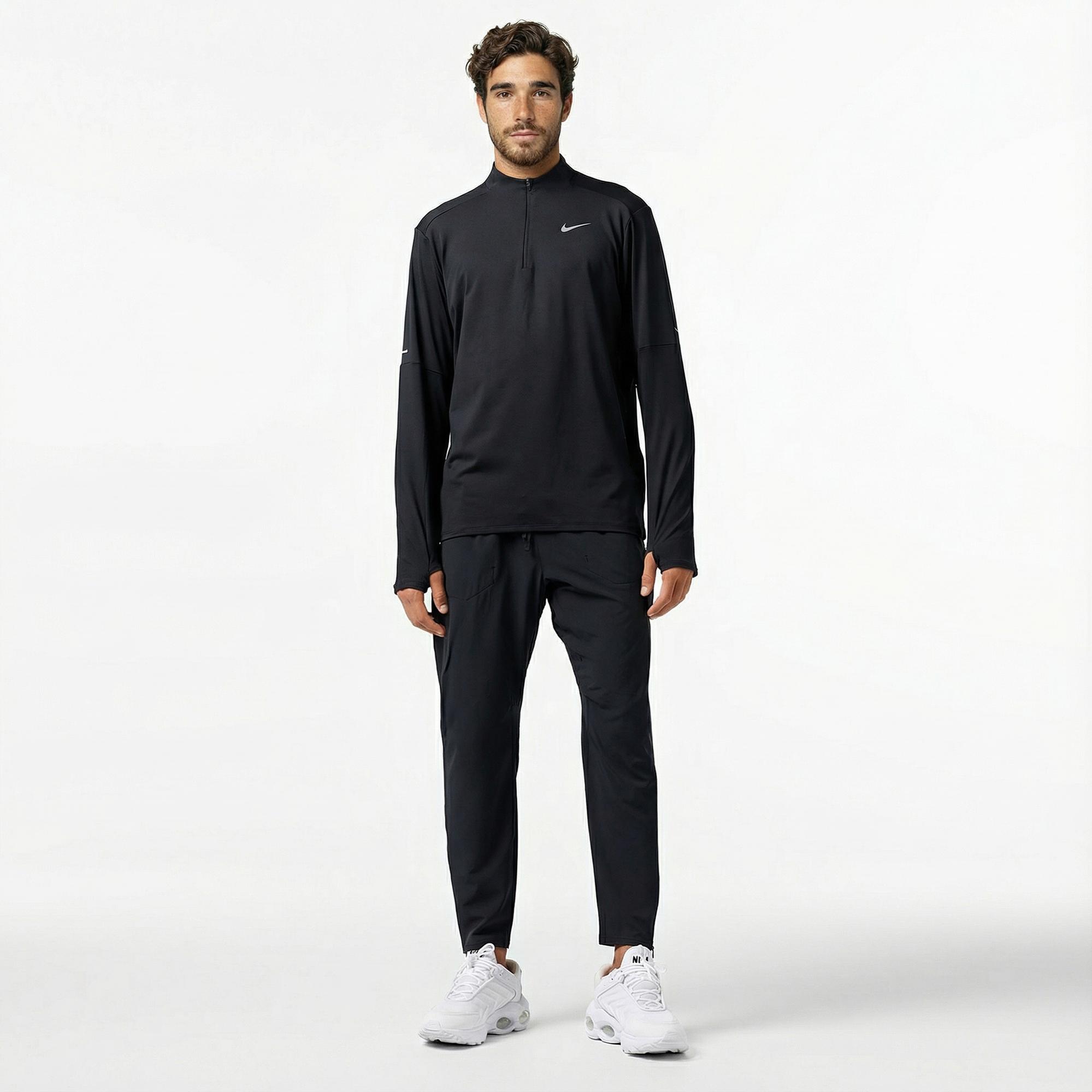 Nike Dri-Fit Element Hz Erkek Siyah Uzun Kollu T-Shirt