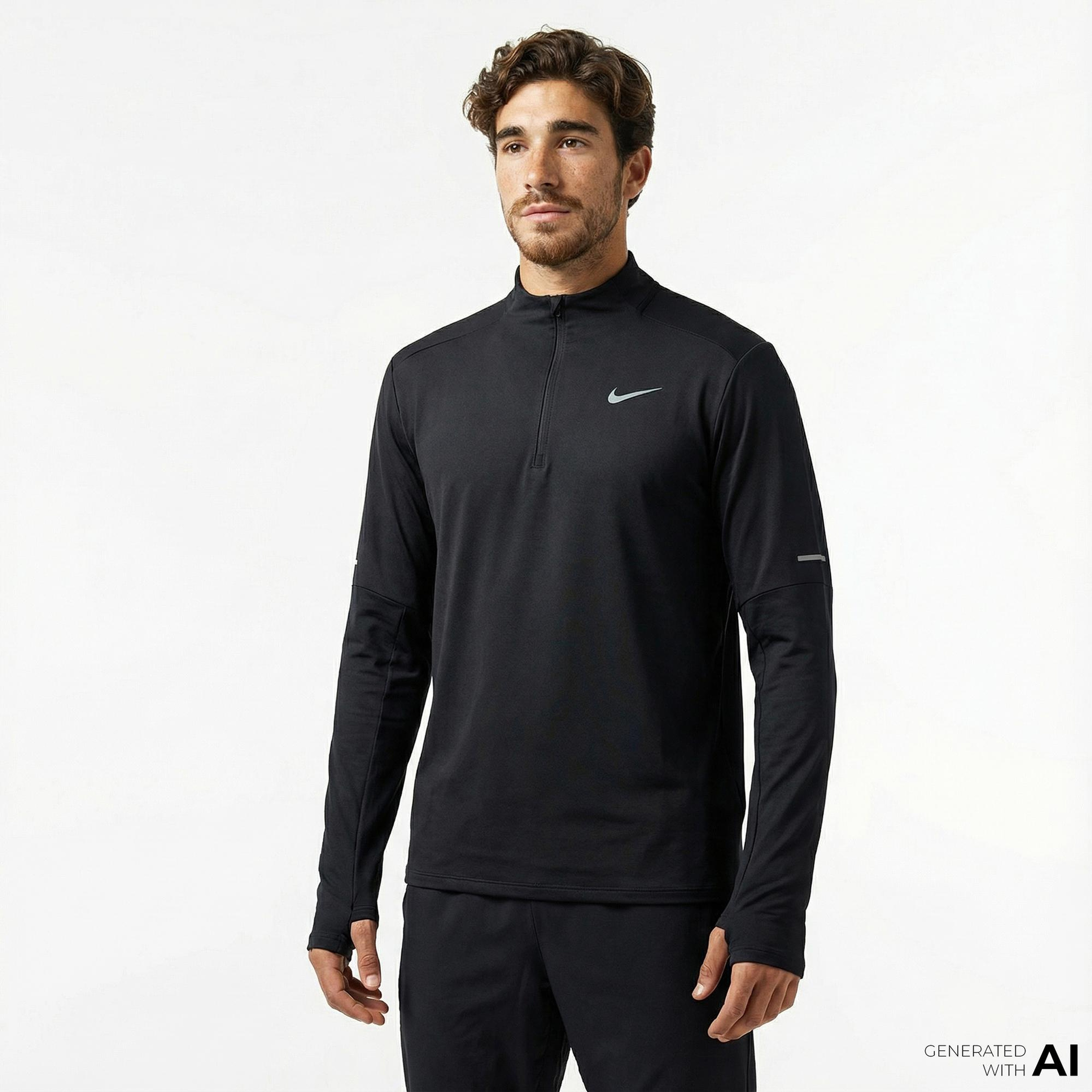 Nike Dri-Fit Element Hz Erkek Siyah Uzun Kollu T-Shirt