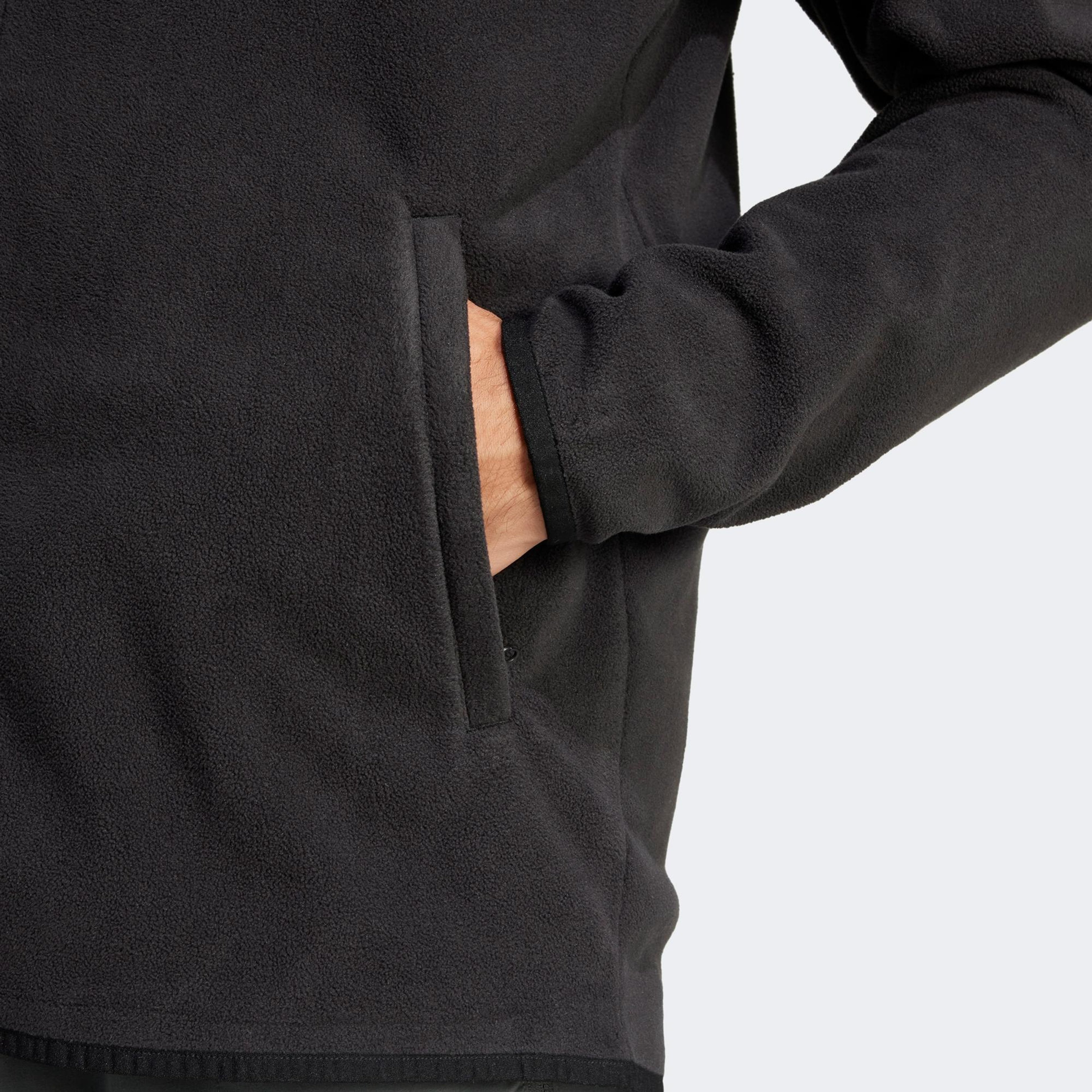 adidas Mountain Essentials Full-Zip Fleece Erkek Siyah Polar