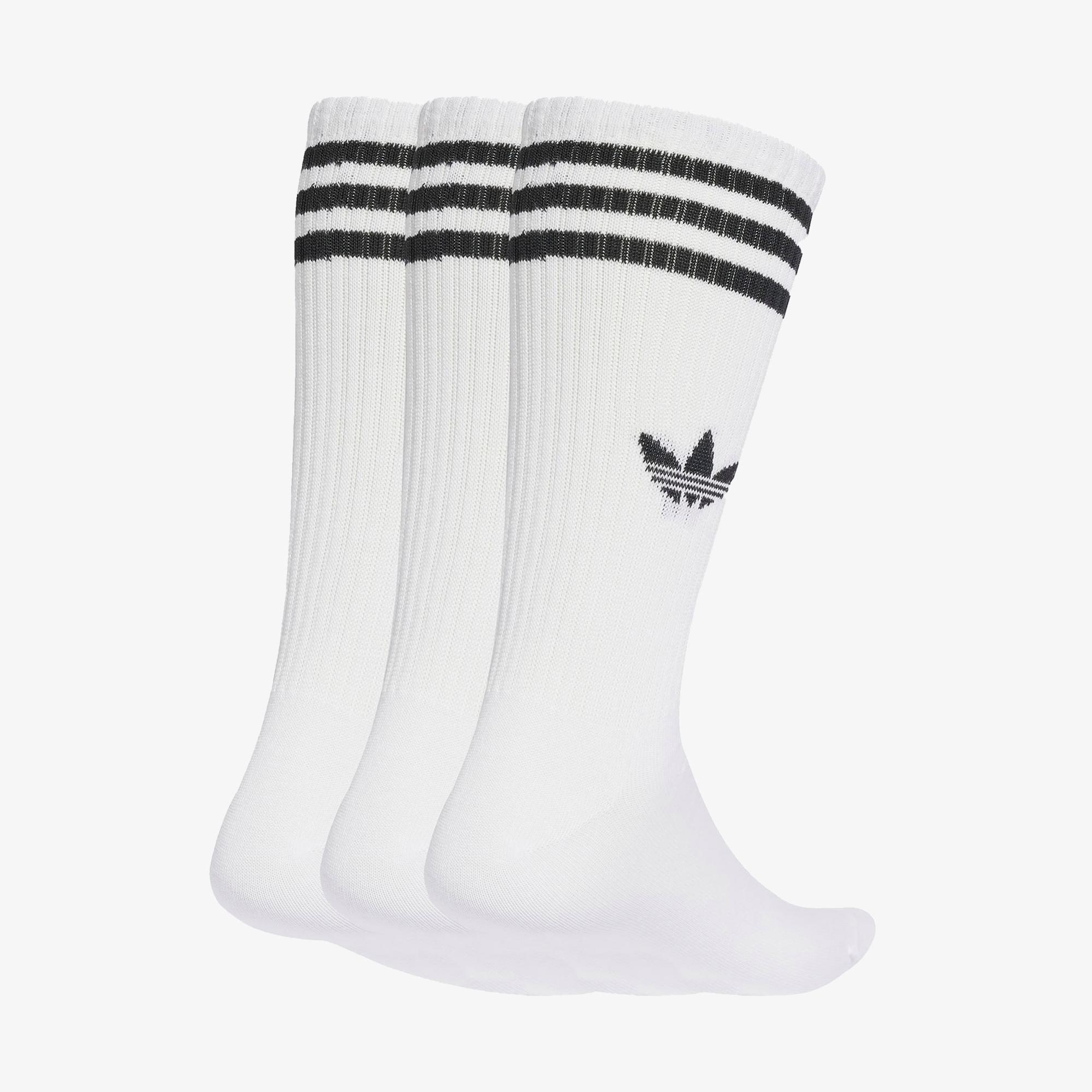 adidas 3-Stripes High Crew 3' lü Unisex Beyaz Çorap