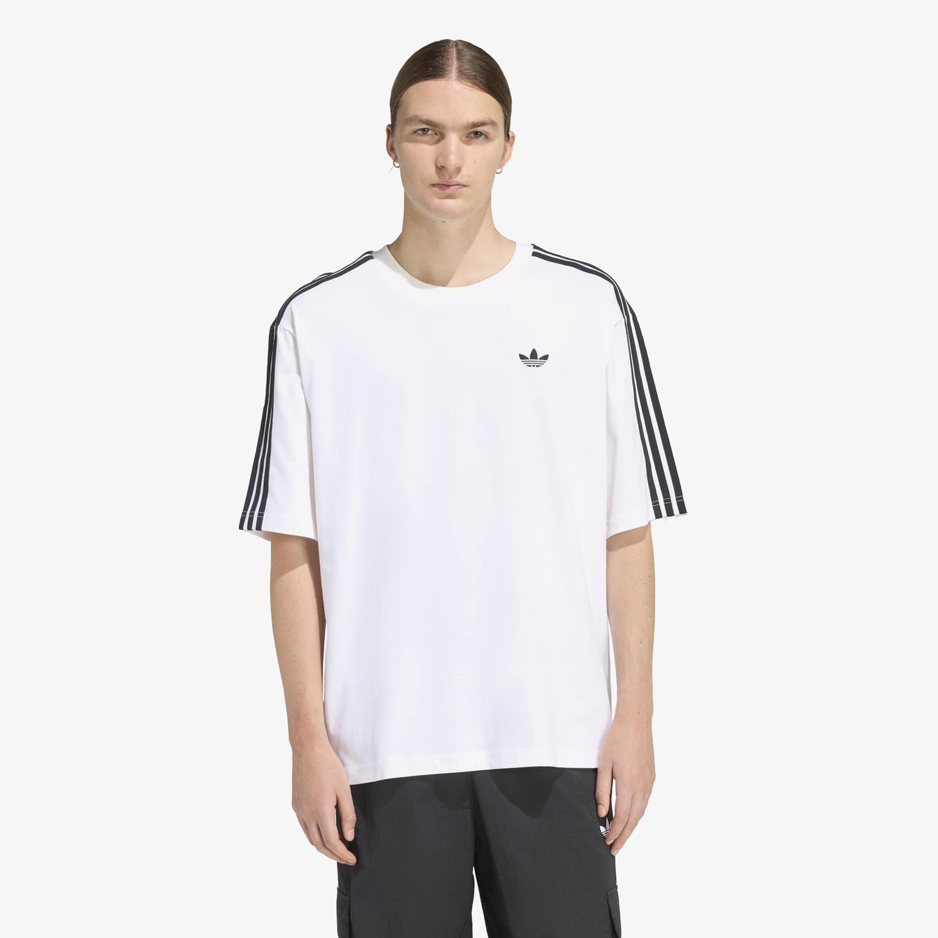 adidas Adicolor 3-Stripes Erkek Beyaz T-Shirt