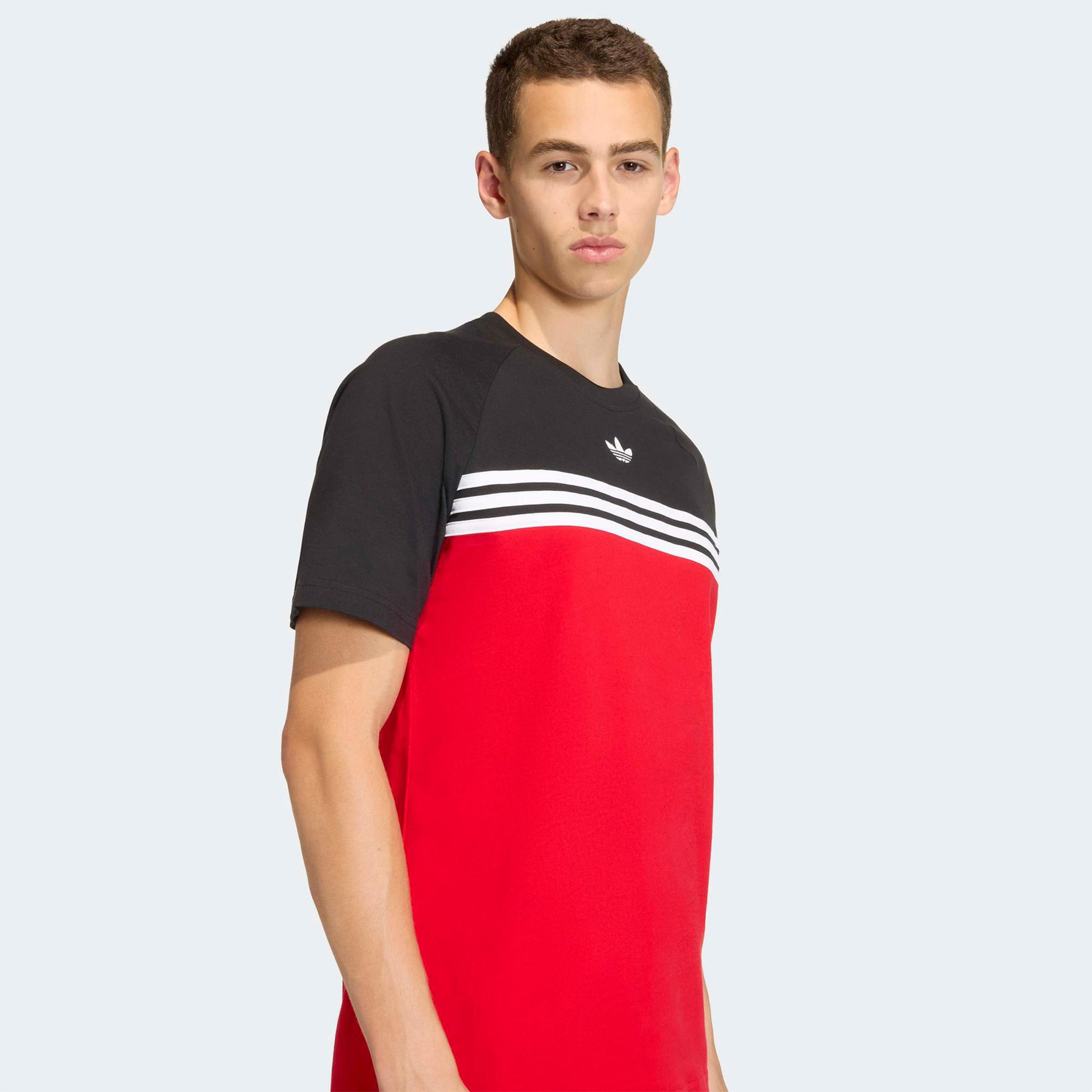 adidas Chest Stripes Erkek Kırmızı T-Shirt