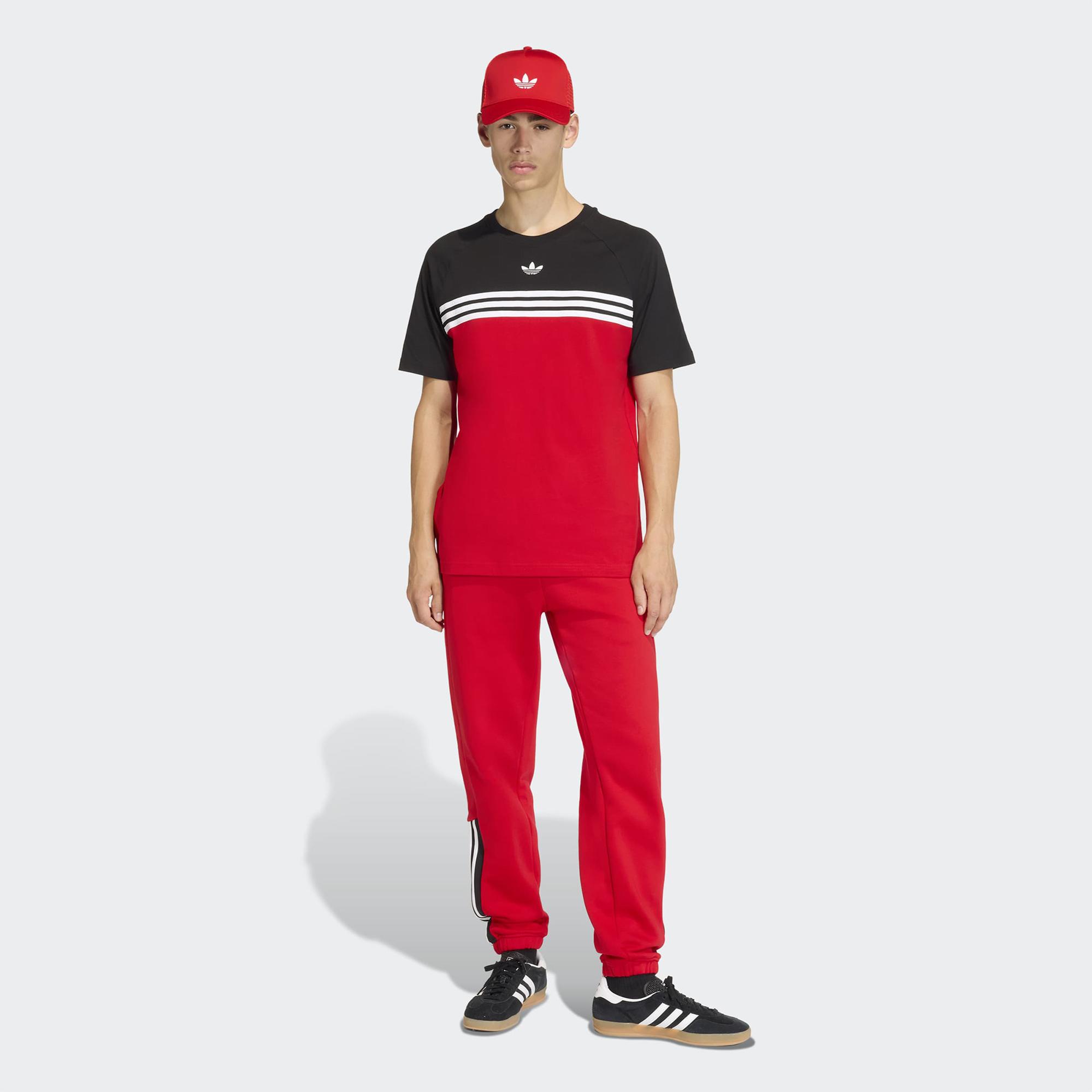 adidas Chest Stripes Erkek Kırmızı T-Shirt