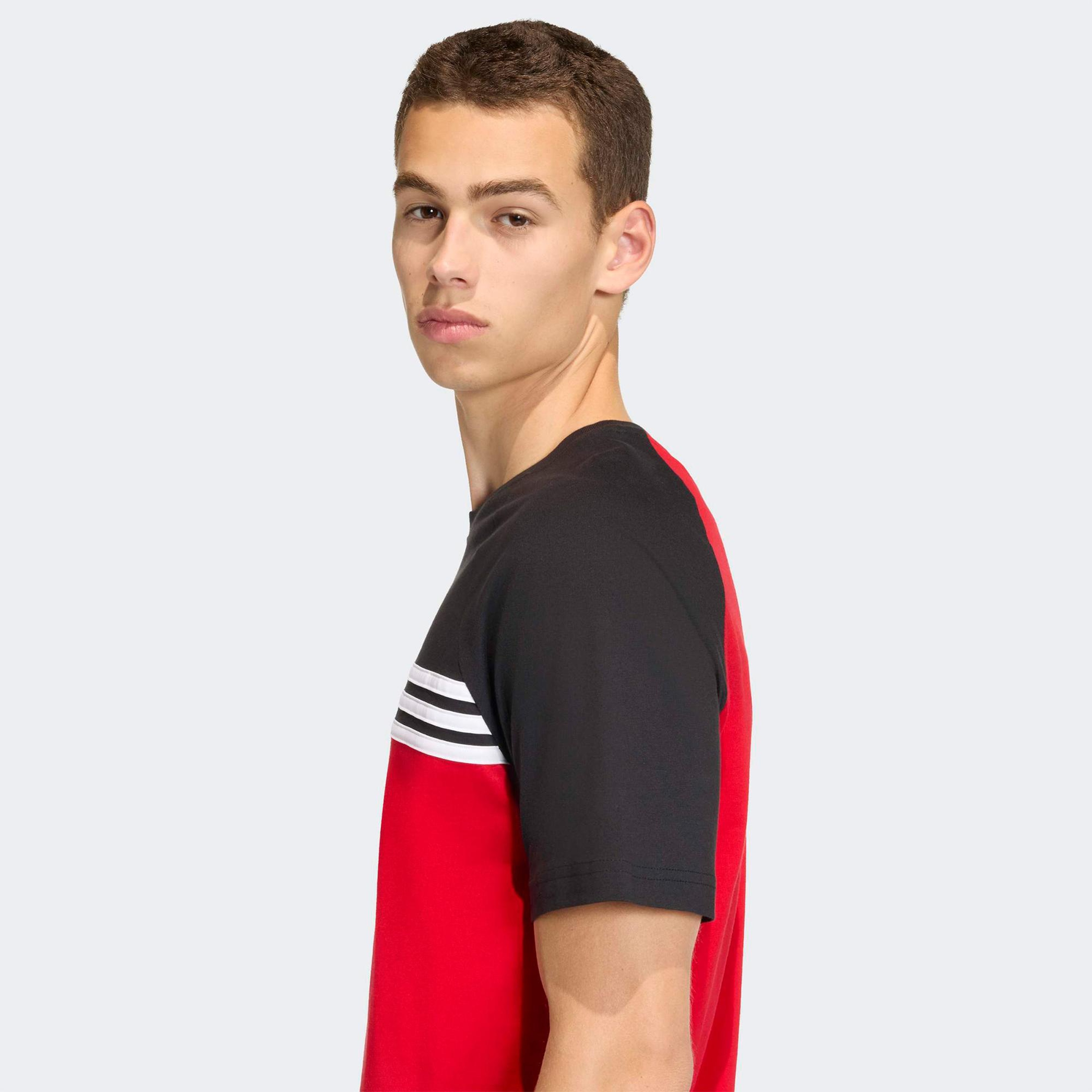 adidas Chest Stripes Erkek Kırmızı T-Shirt