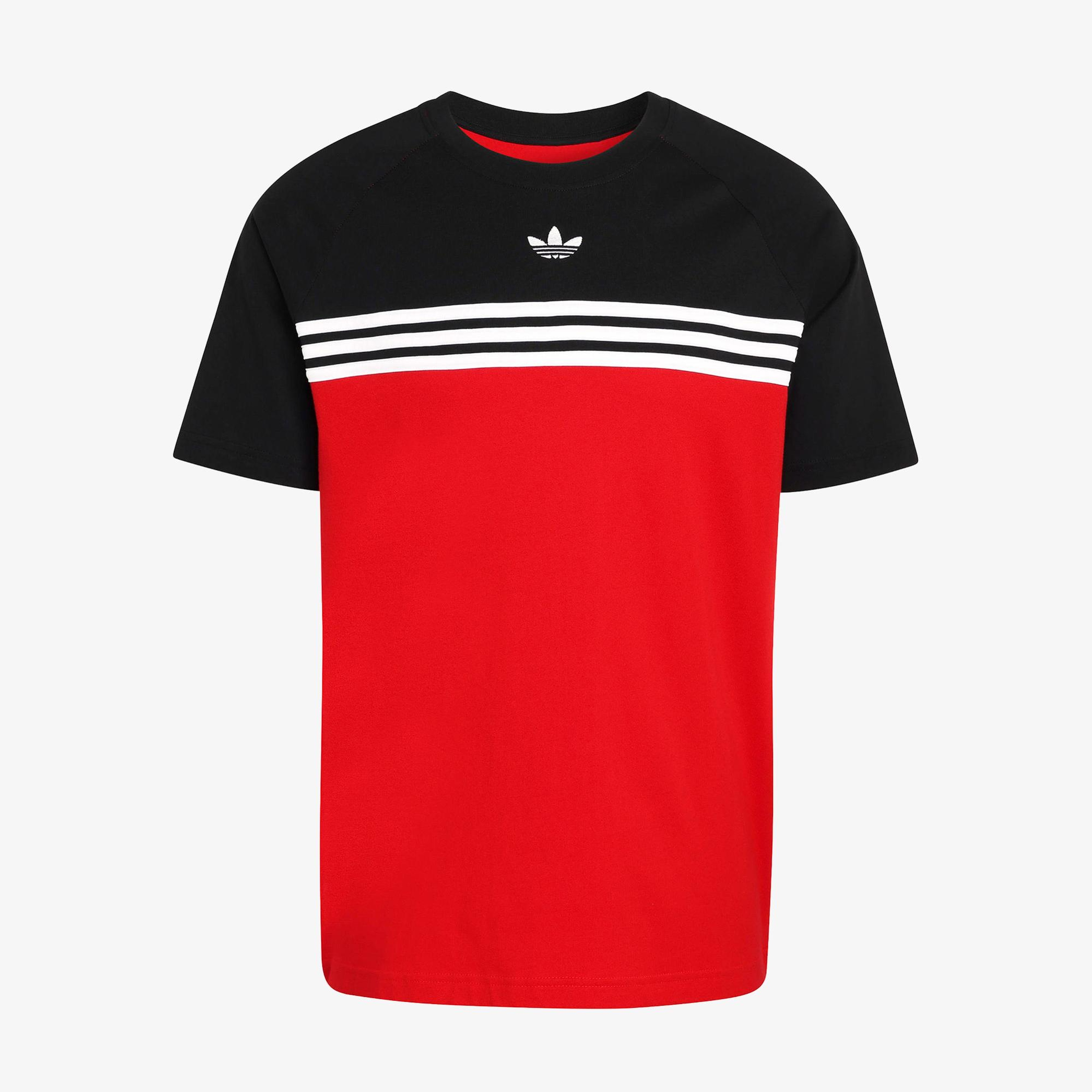 adidas Chest Stripes Erkek Kırmızı T-Shirt