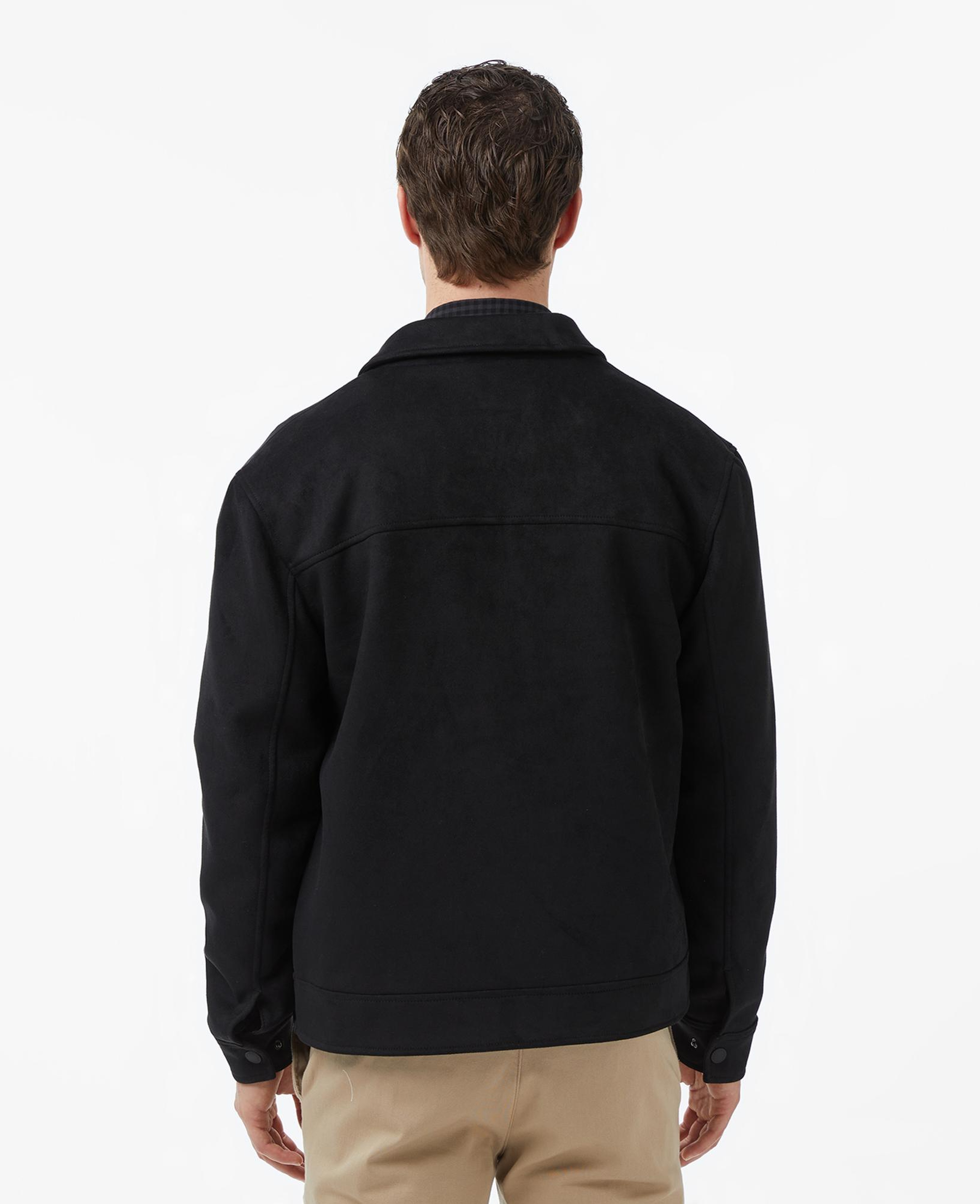 Nautica Erkek Siyah Regular Fit Süet Ceket