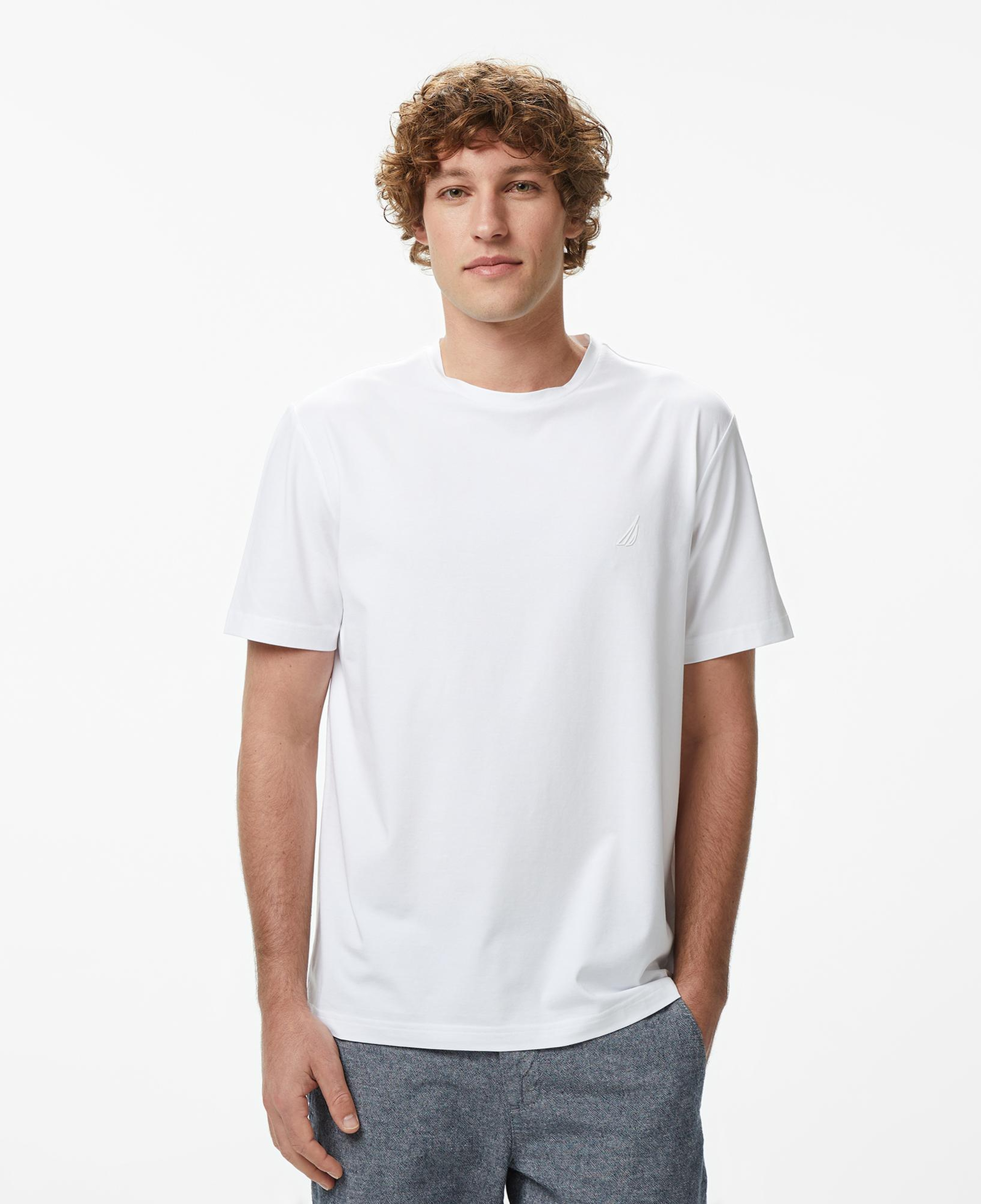 Nautica Erkek Beyaz Regular Fit T-Shirt