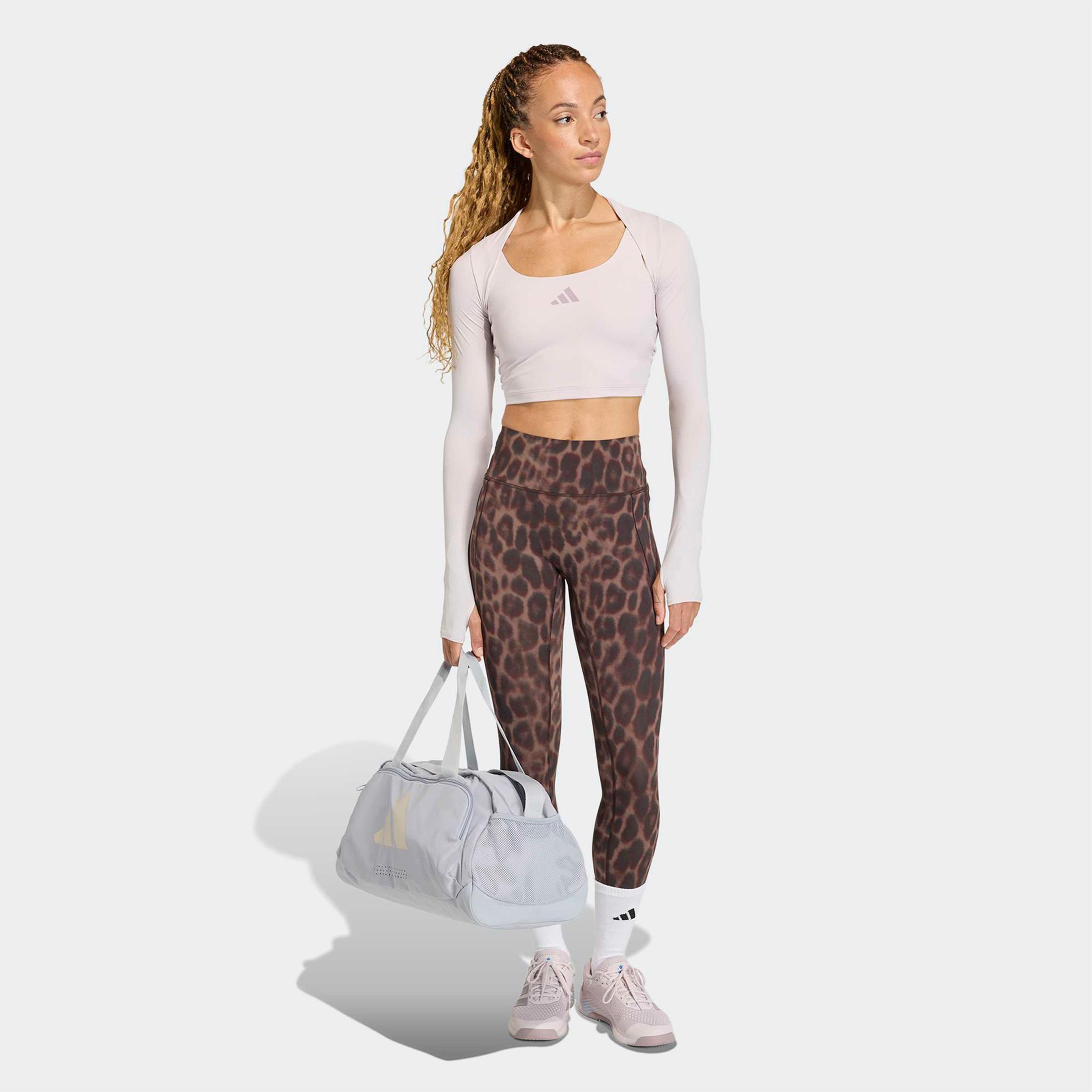 adidas Optime Power Leopar Kadın Kahverengi Tayt