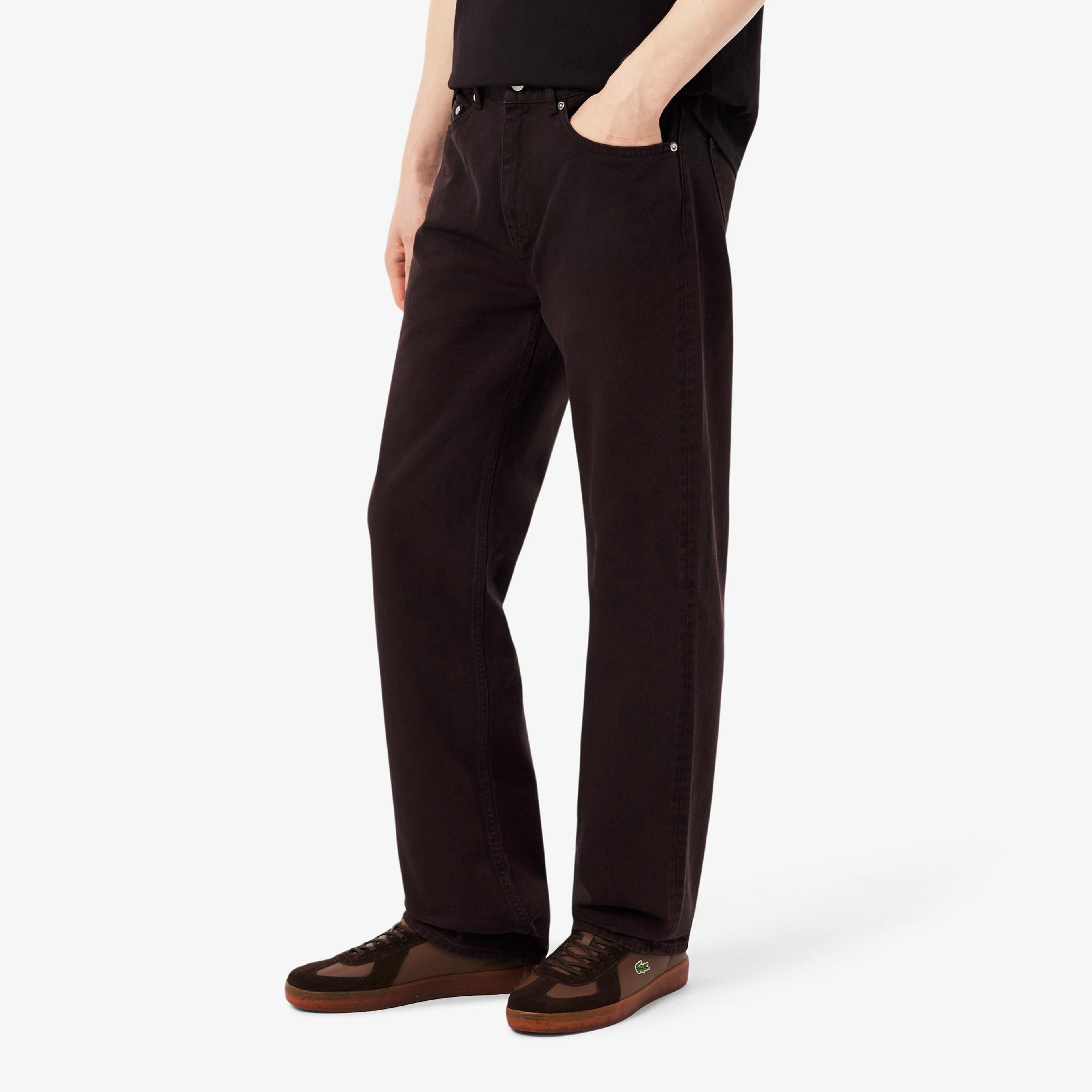 Lacoste Erkek Straight Fit Koyu Kahverengi Jean Pantolon