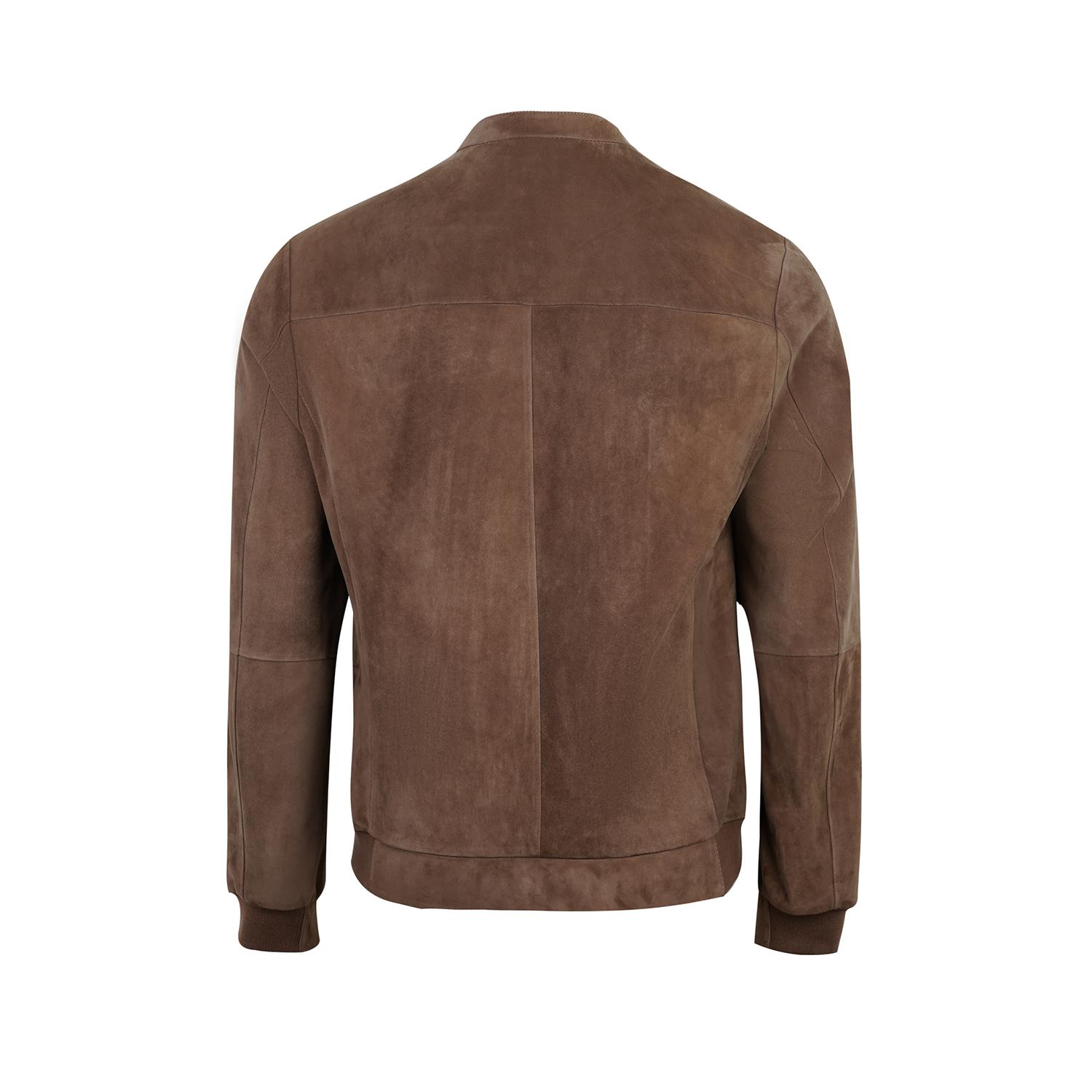 Ambrosi Kahve Erkek Bomber Süet Deri Ceket