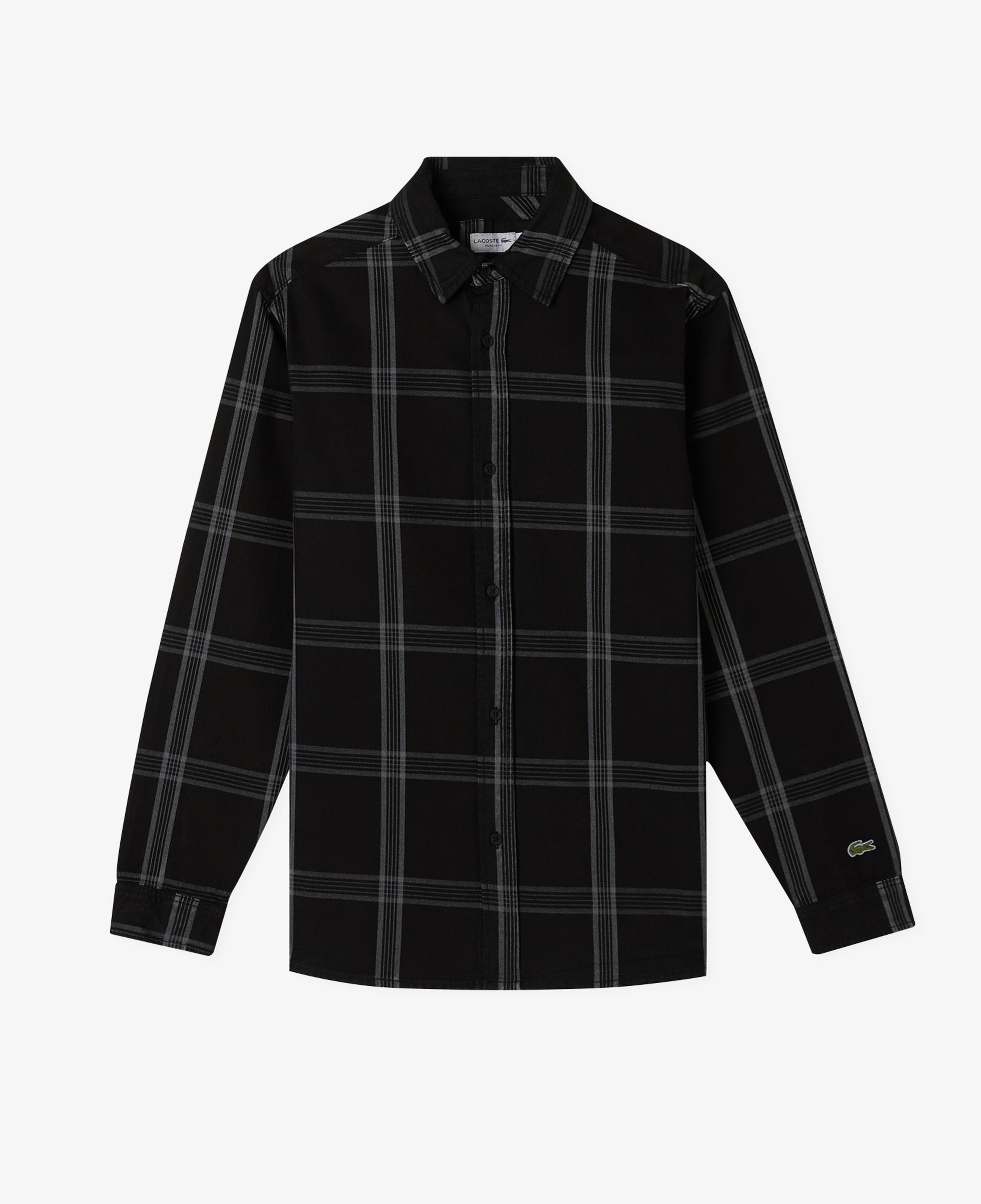 Lacoste Erkek Regular Fit Kareli Siyah Gömlek