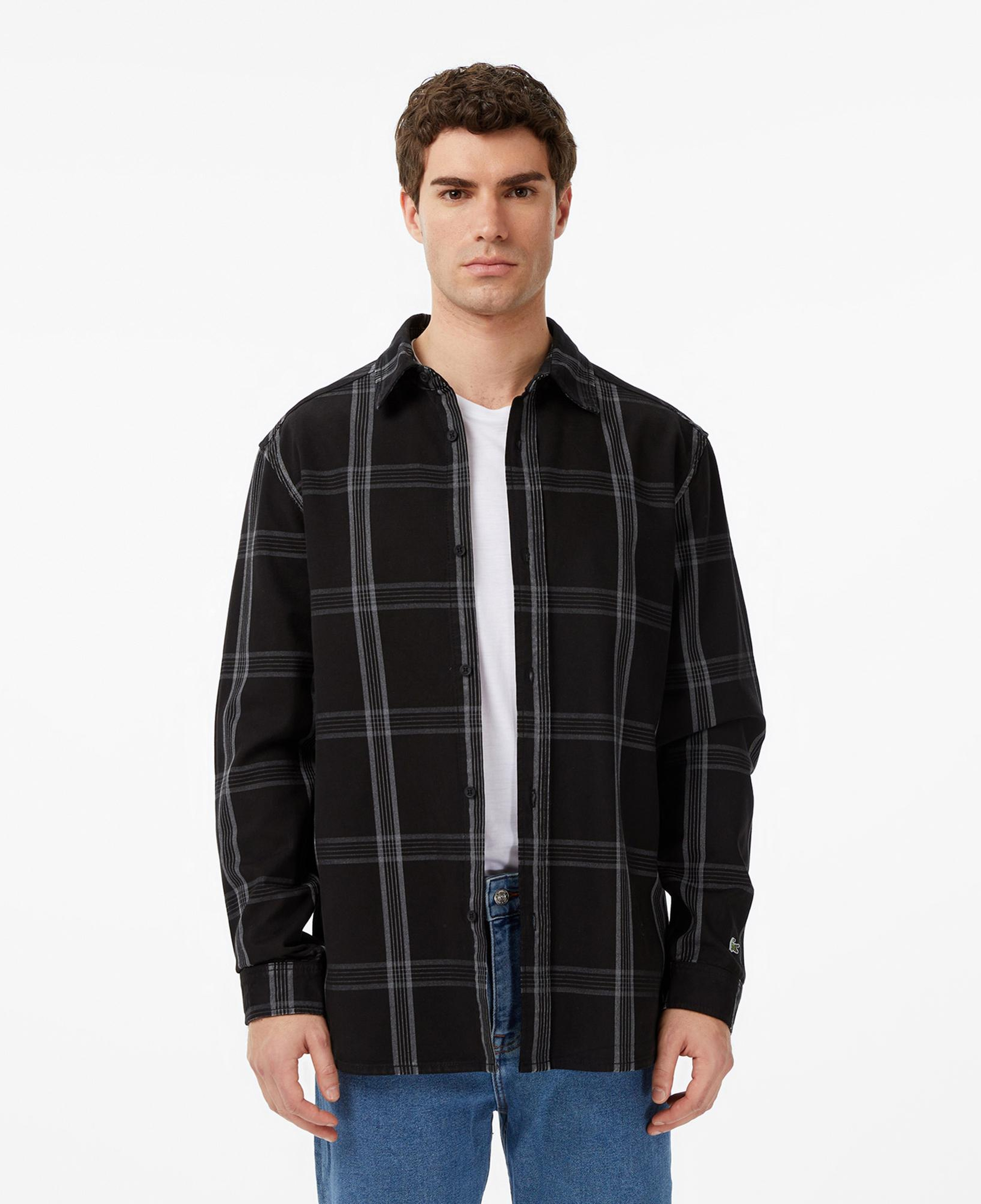 Lacoste Erkek Regular Fit Kareli Siyah Gömlek