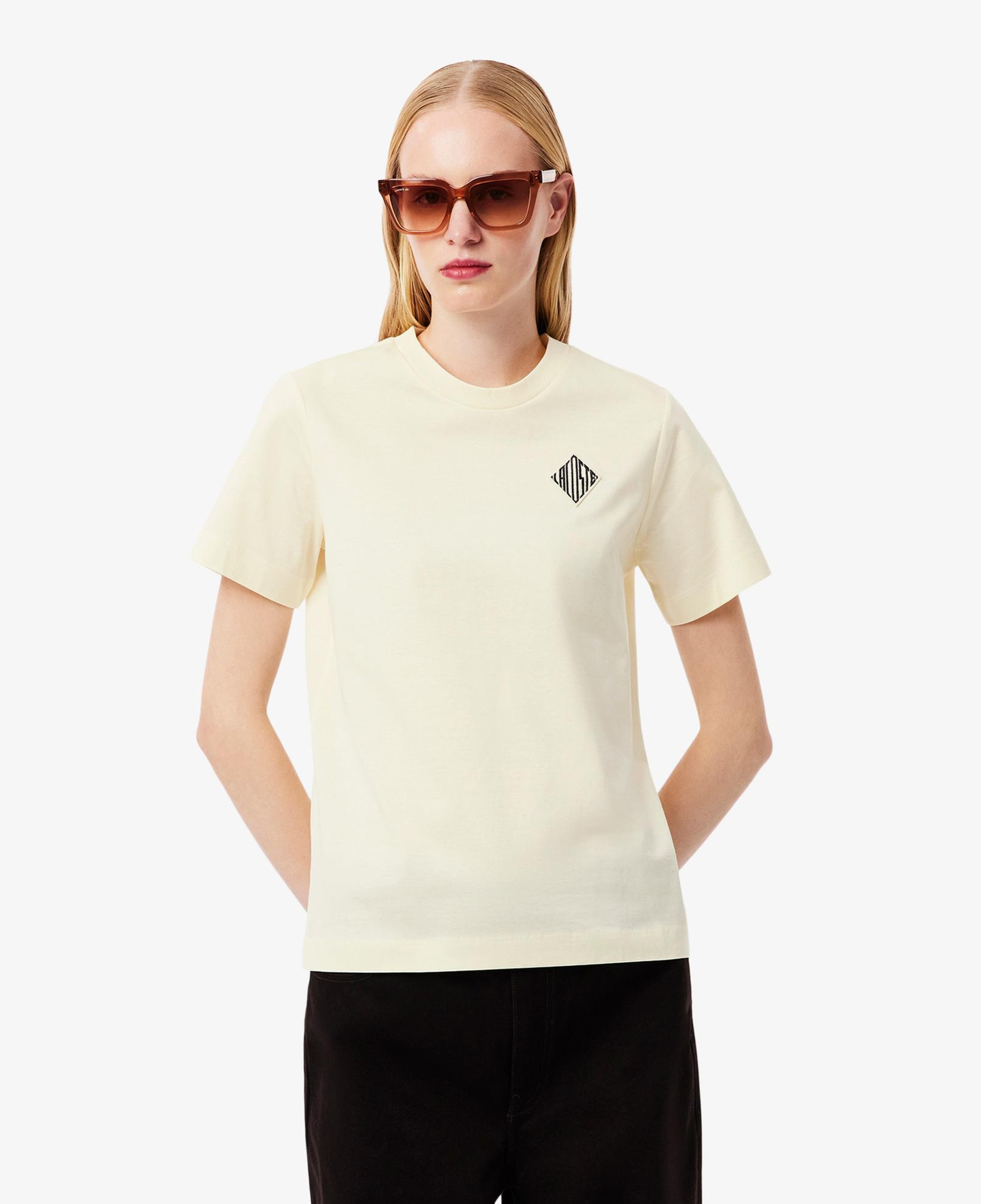 Lacoste Kadın Regular Fit Bisiklet Yaka Sarı T-Shirt
