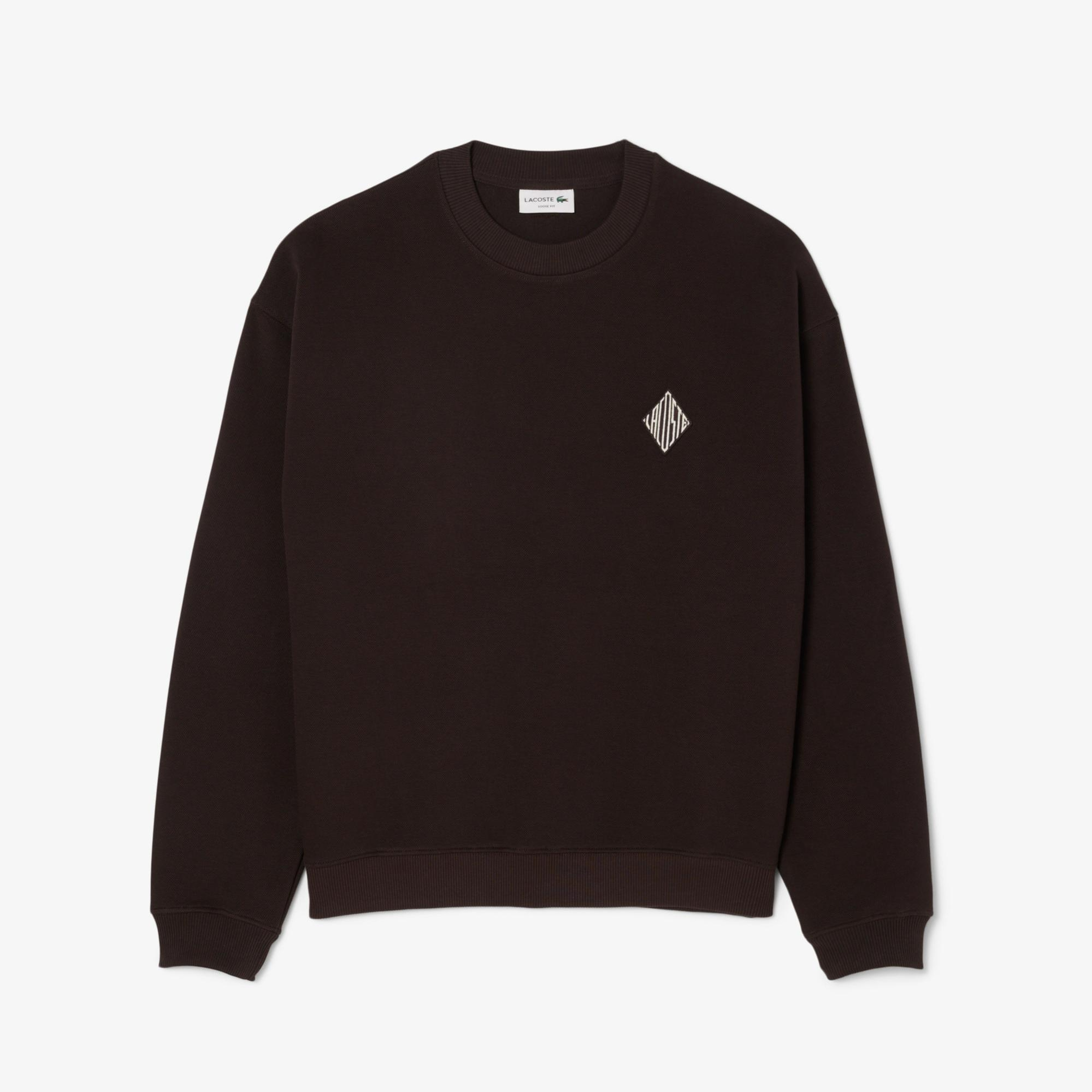 Lacoste Erkek Loose Fit Bisiklet Yaka Koyu Kahverengi Sweatshirt