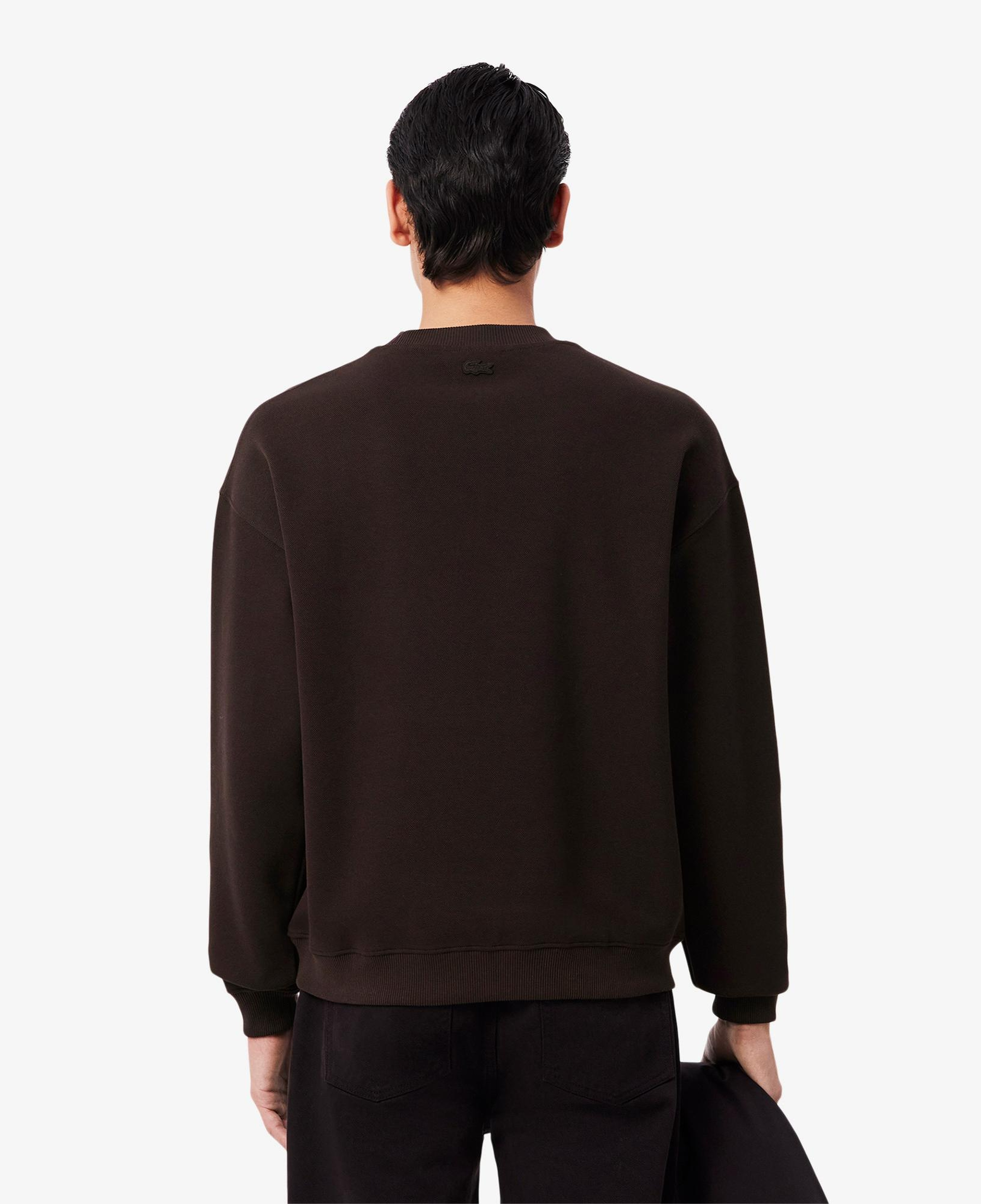 Lacoste Erkek Loose Fit Bisiklet Yaka Koyu Kahverengi Sweatshirt