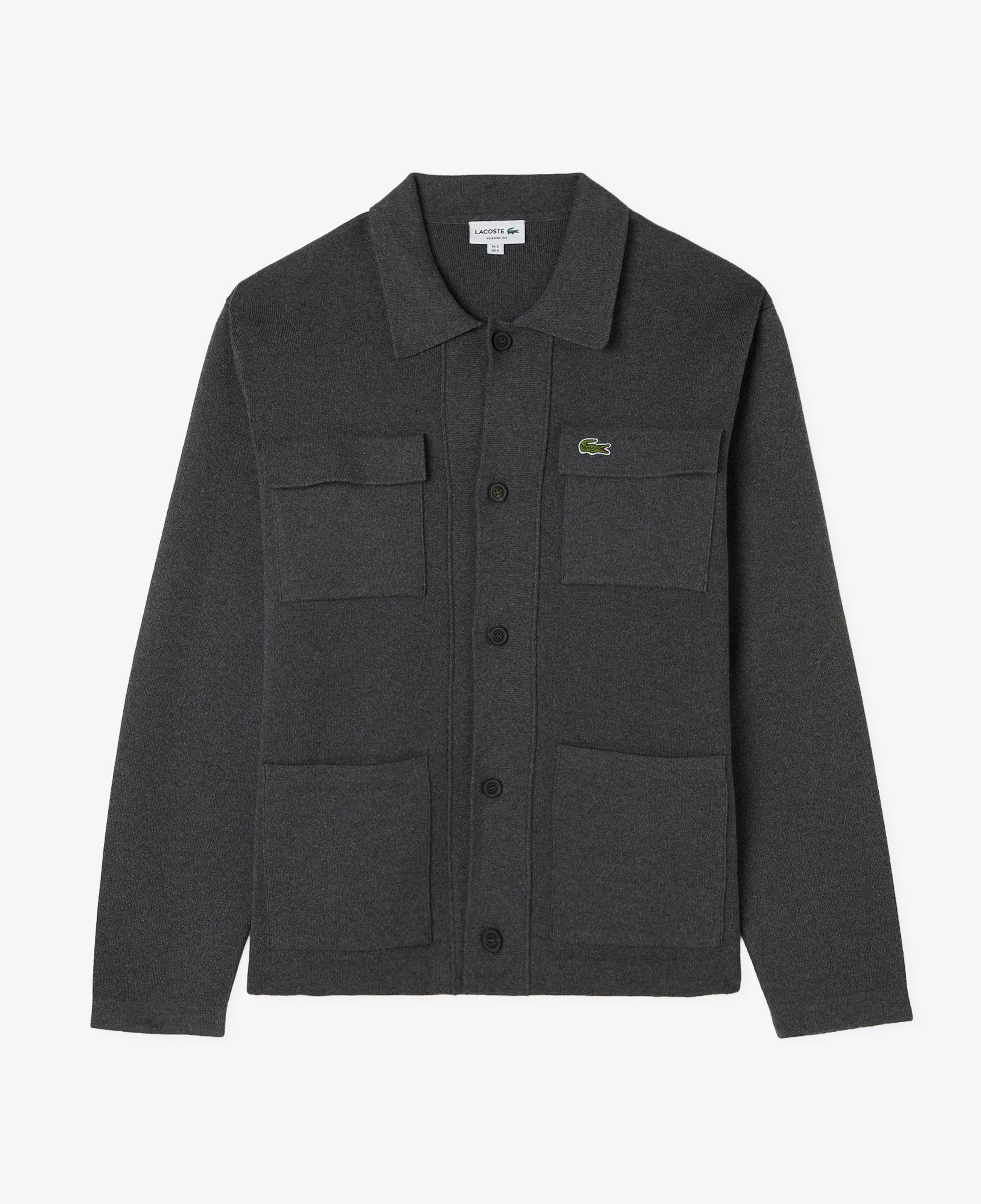 Lacoste Erkek Classic Fit Polo Yaka Gri Hırka