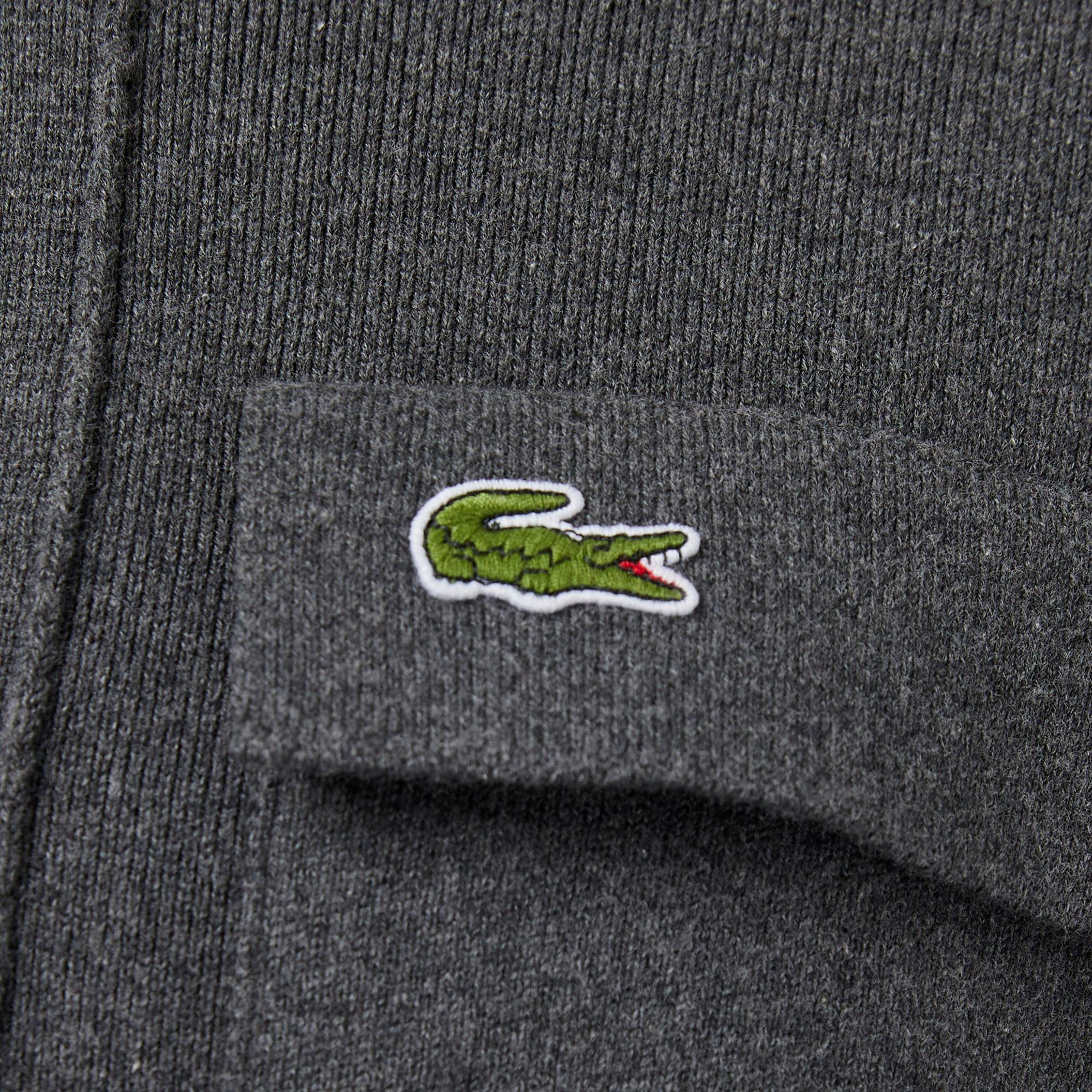 Lacoste Erkek Classic Fit Polo Yaka Gri Hırka