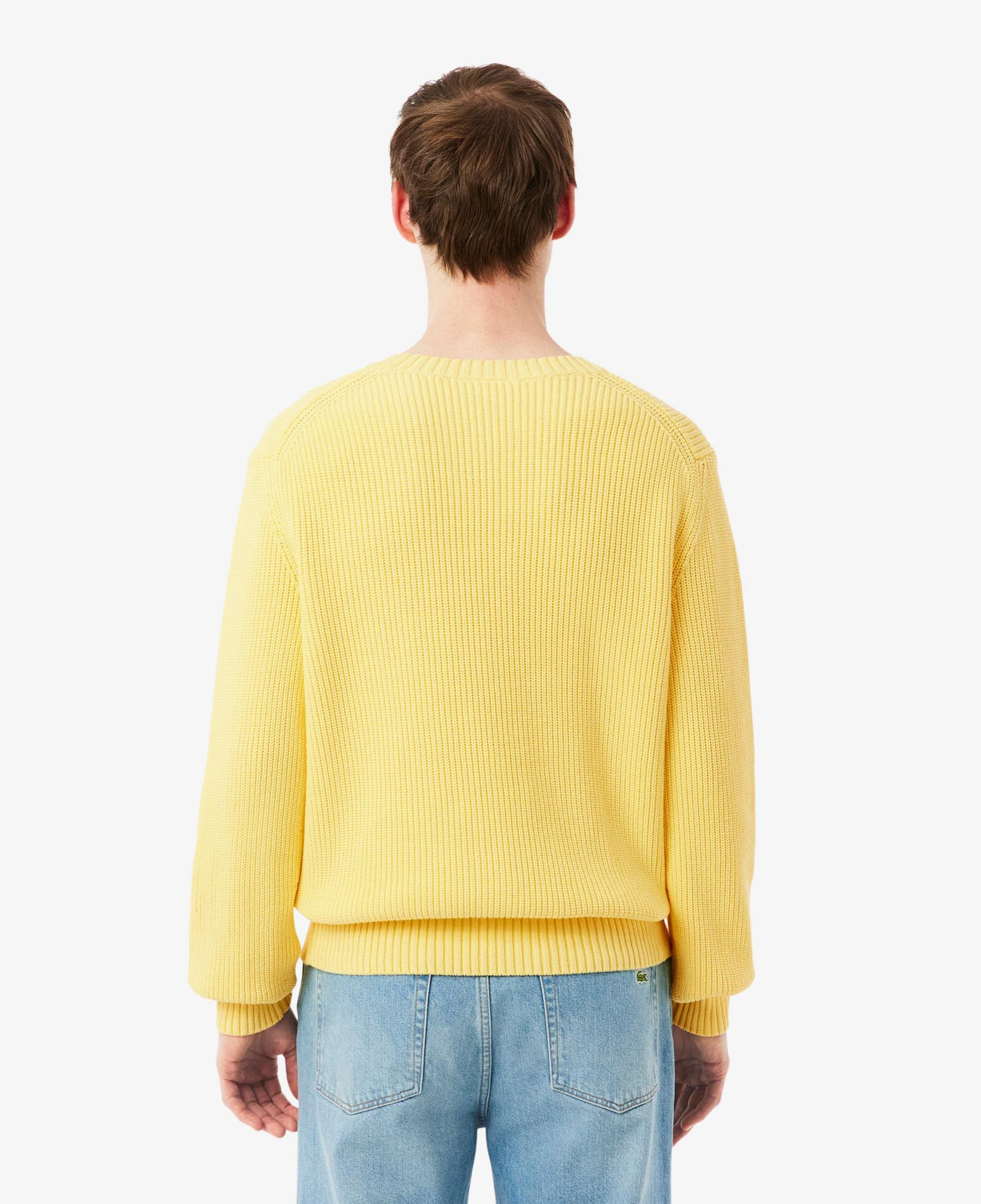 Lacoste Erkek Classic Fit Bisiklet Yaka Sarı Kazak