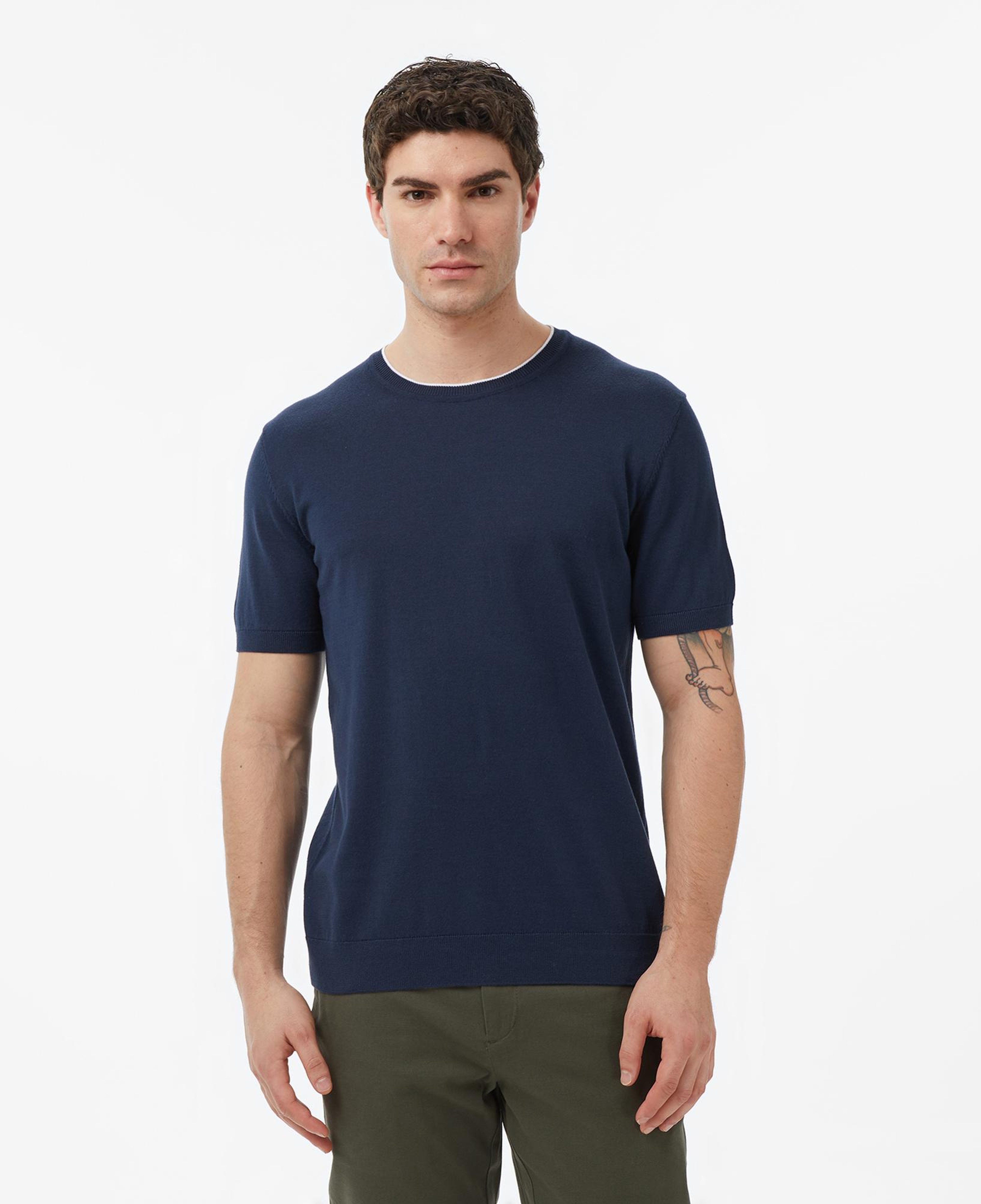 Nautica Erkek Lacivert Regular Fit Kısa Kollu Triko