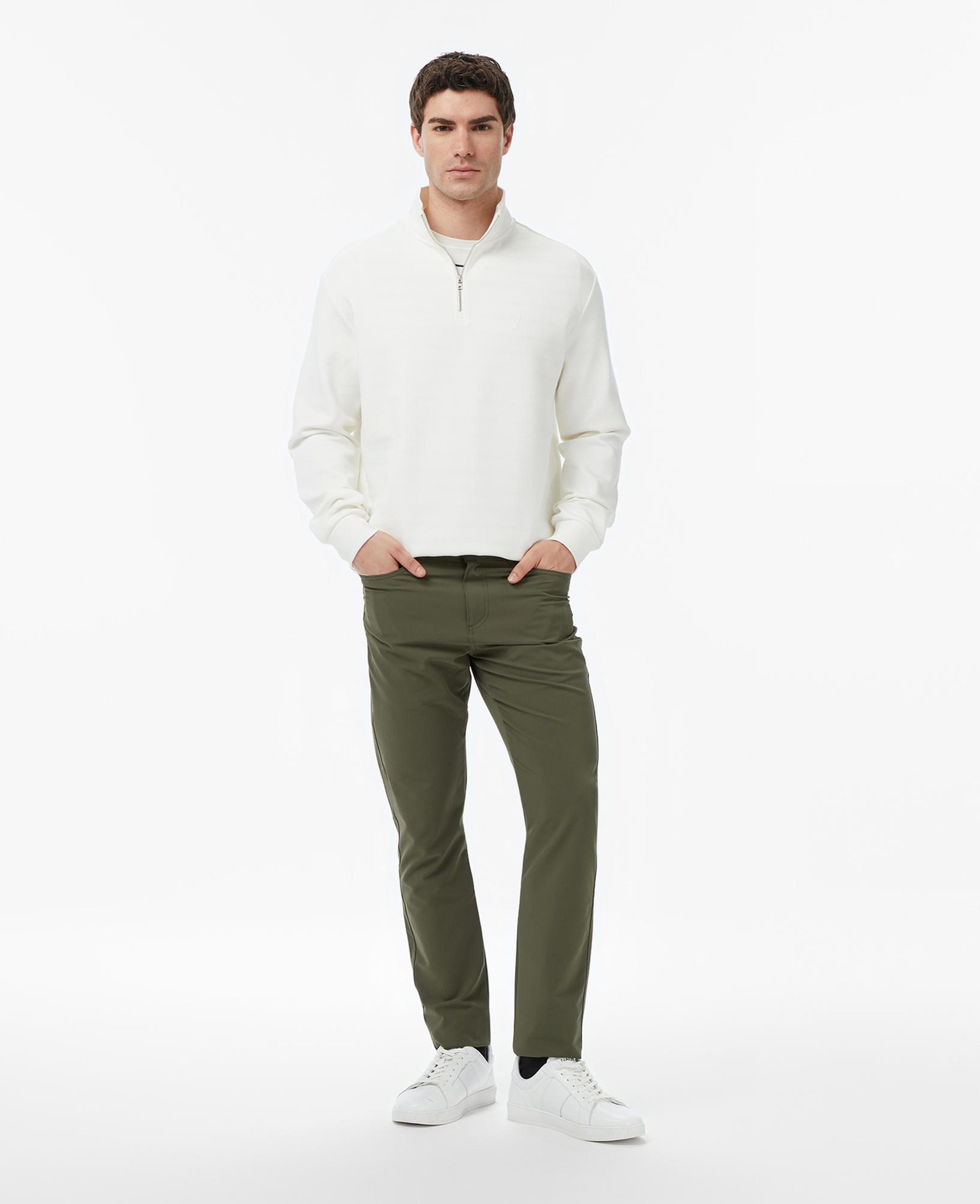 Nautica Erkek Krem Regular Fit Dik Yaka Sweatshirt