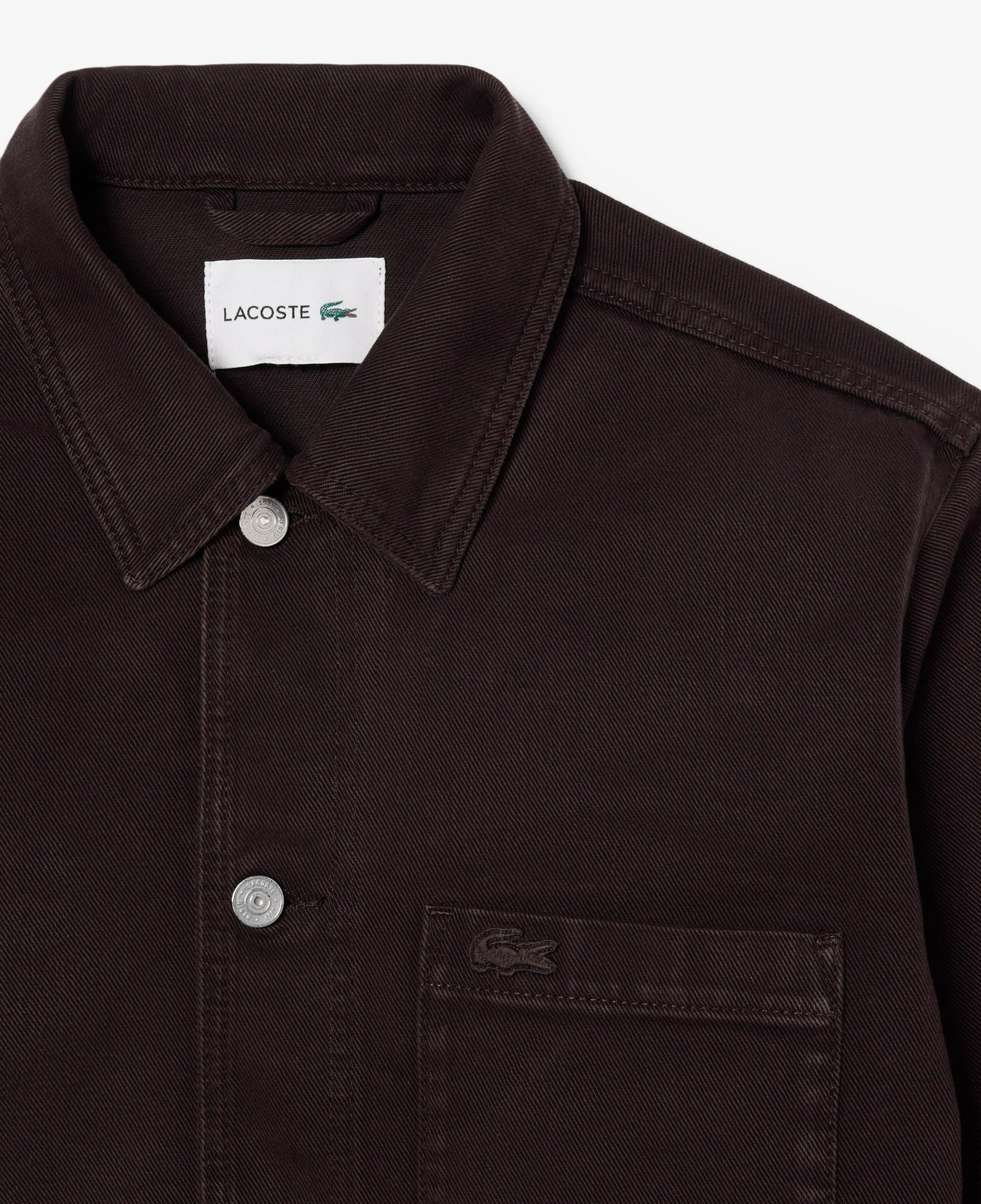 Lacoste Erkek Oversize Fit Denim Koyu Kahverengi Dış Gömlek