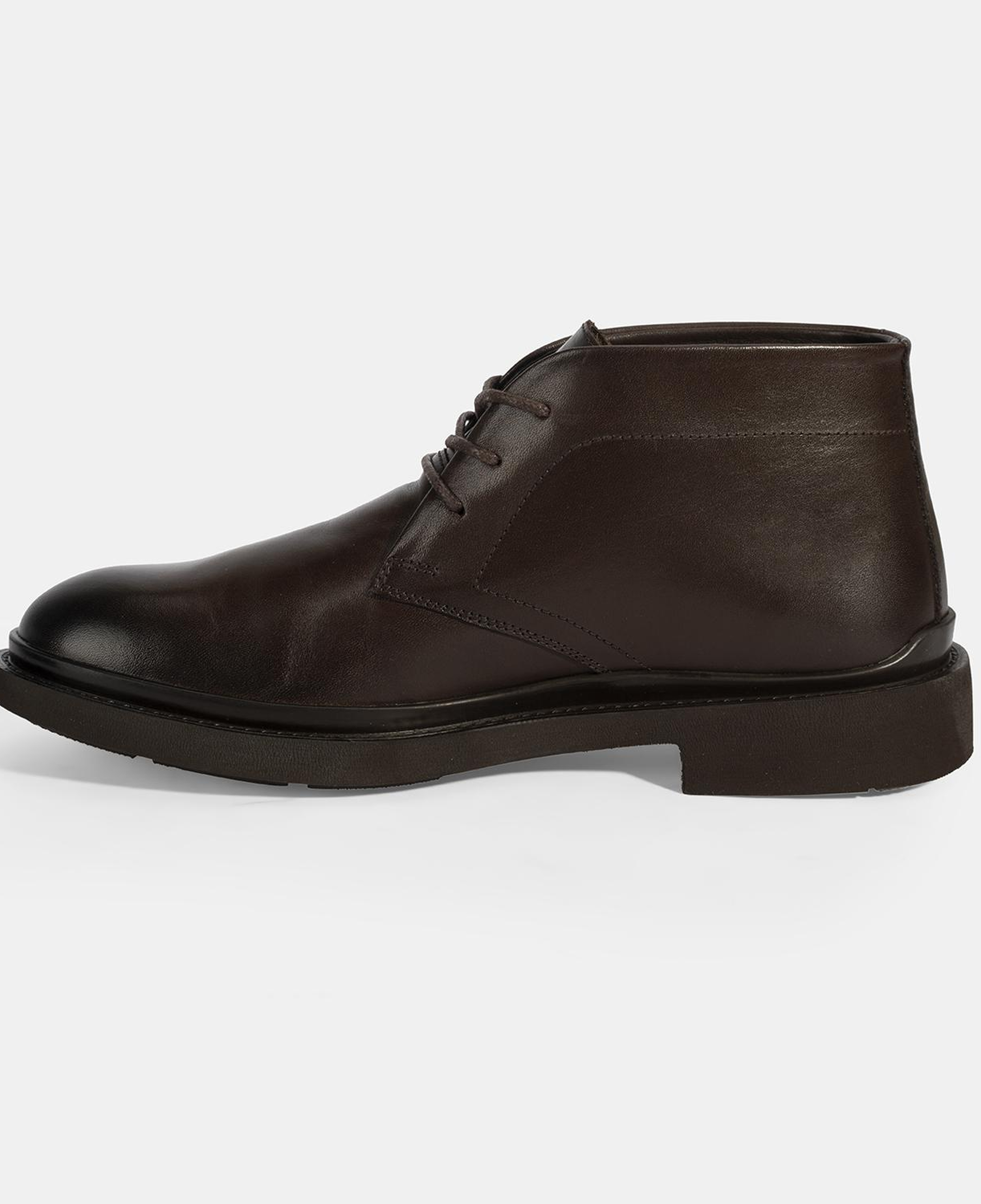 Erkek Kahve Bağcıklı Deri Bot