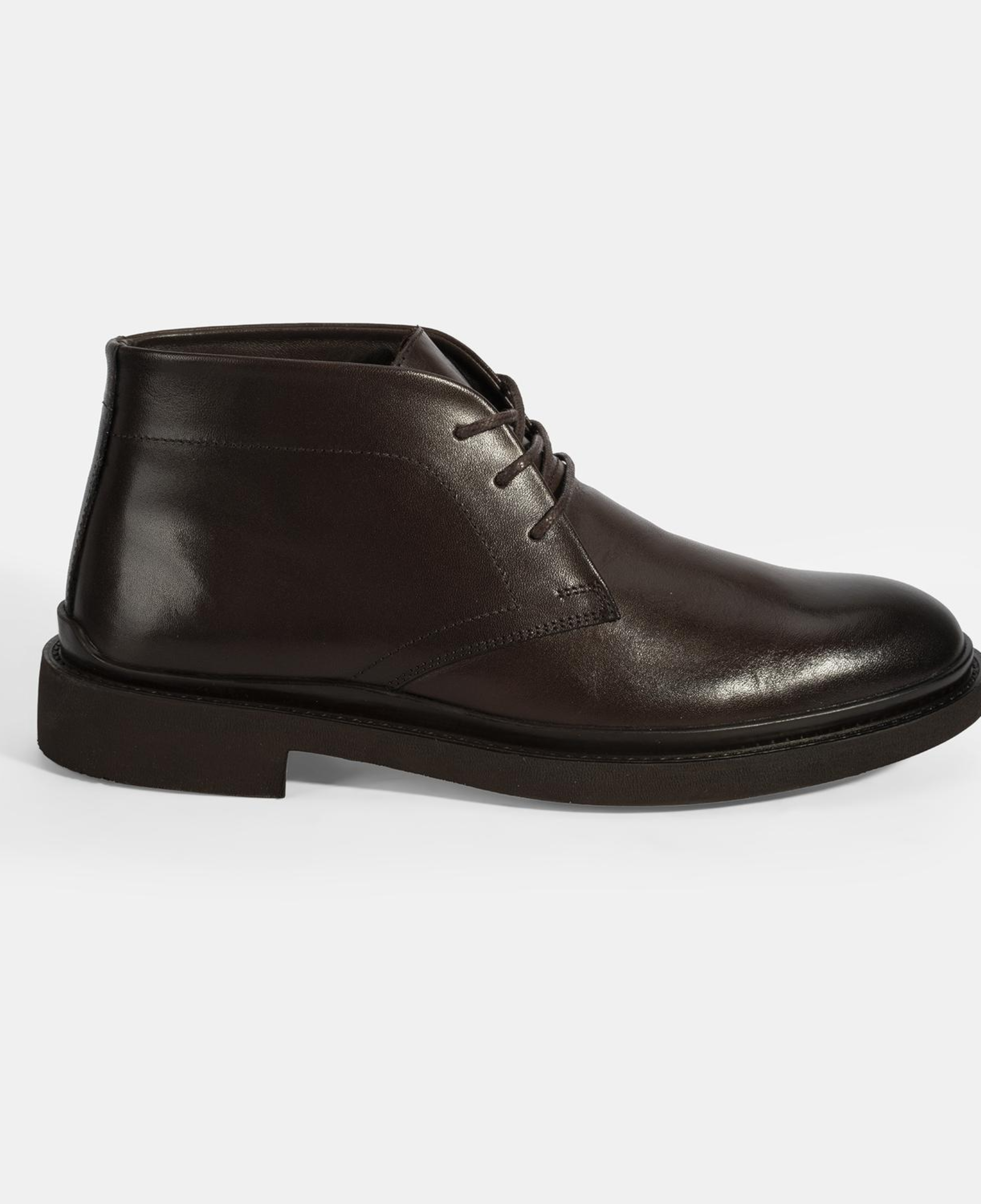 Erkek Kahve Bağcıklı Deri Bot