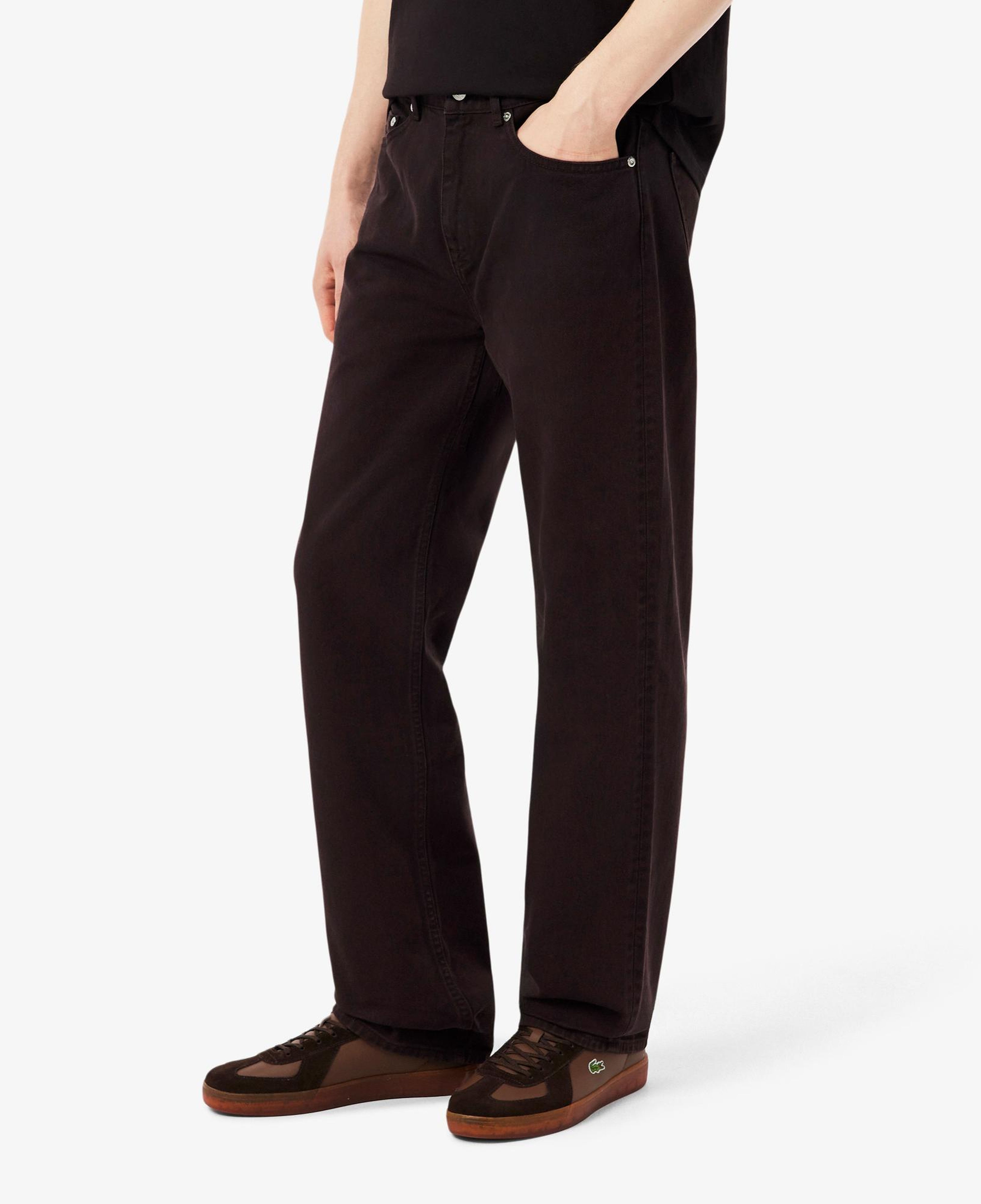 Lacoste Erkek Straight Fit Koyu Kahverengi Jean Pantolon