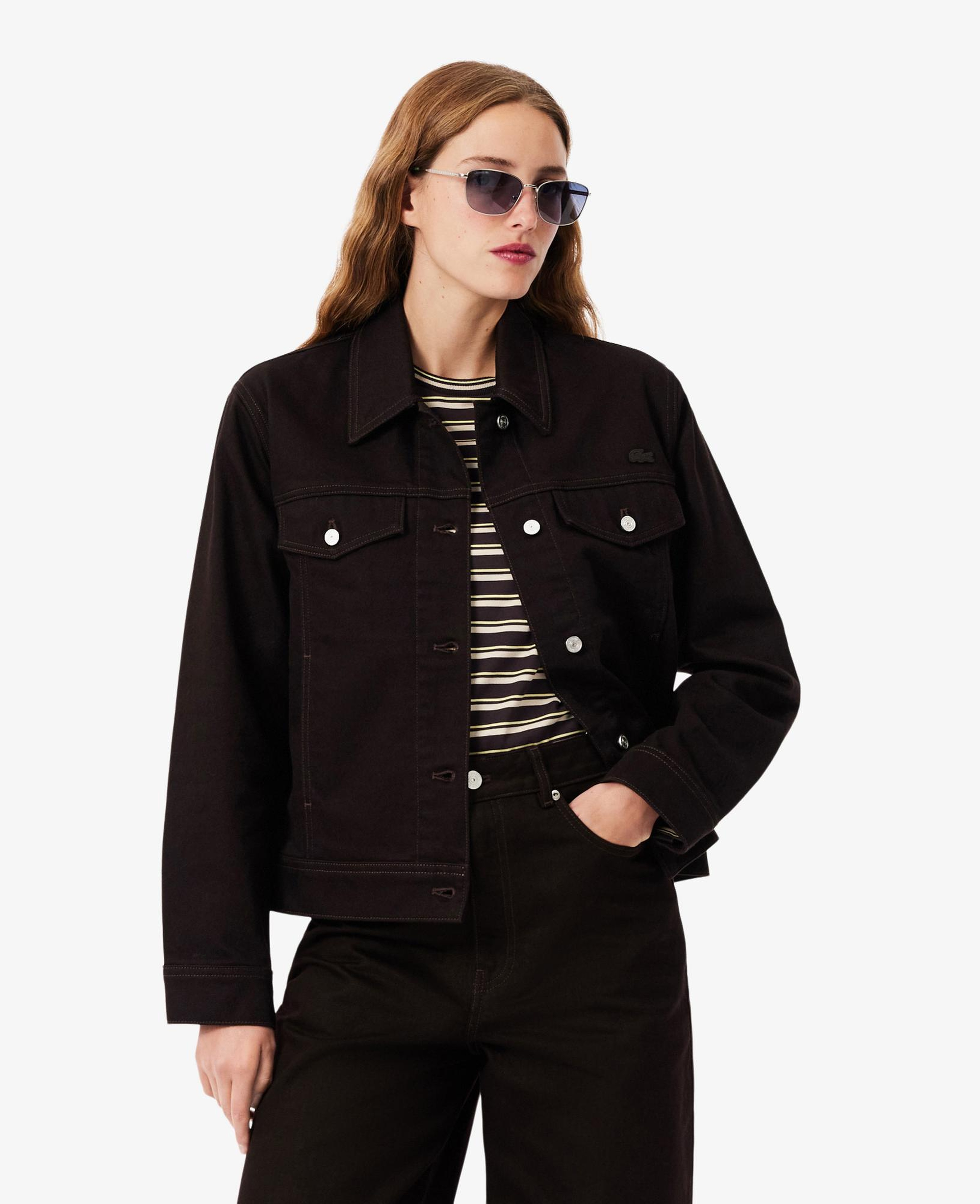 Lacoste Kadın Slim Fit Denim Koyu Kahverengi Ceket