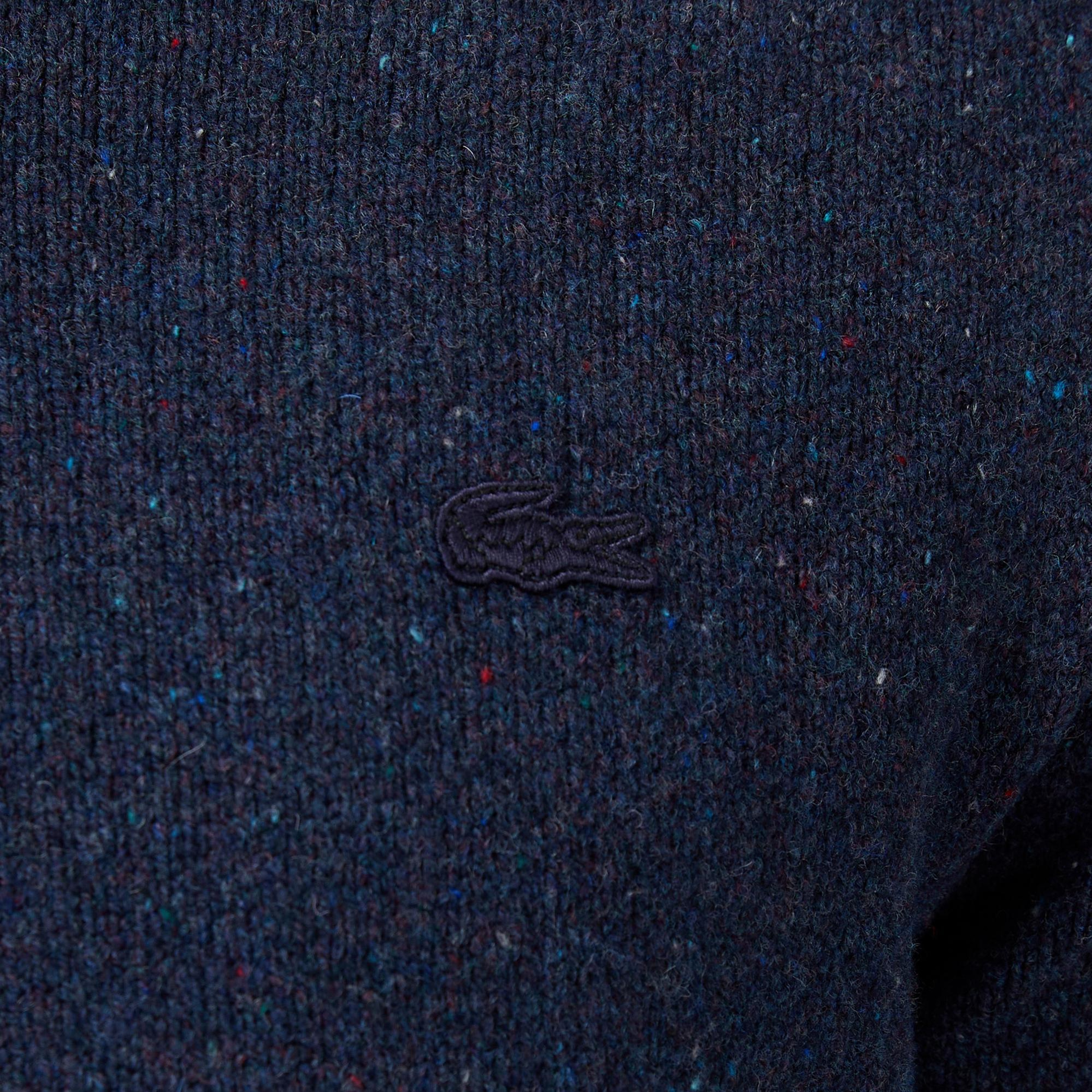 Lacoste Erkek Classic Fit Bisiklet Yaka Yün Lacivert Kazak