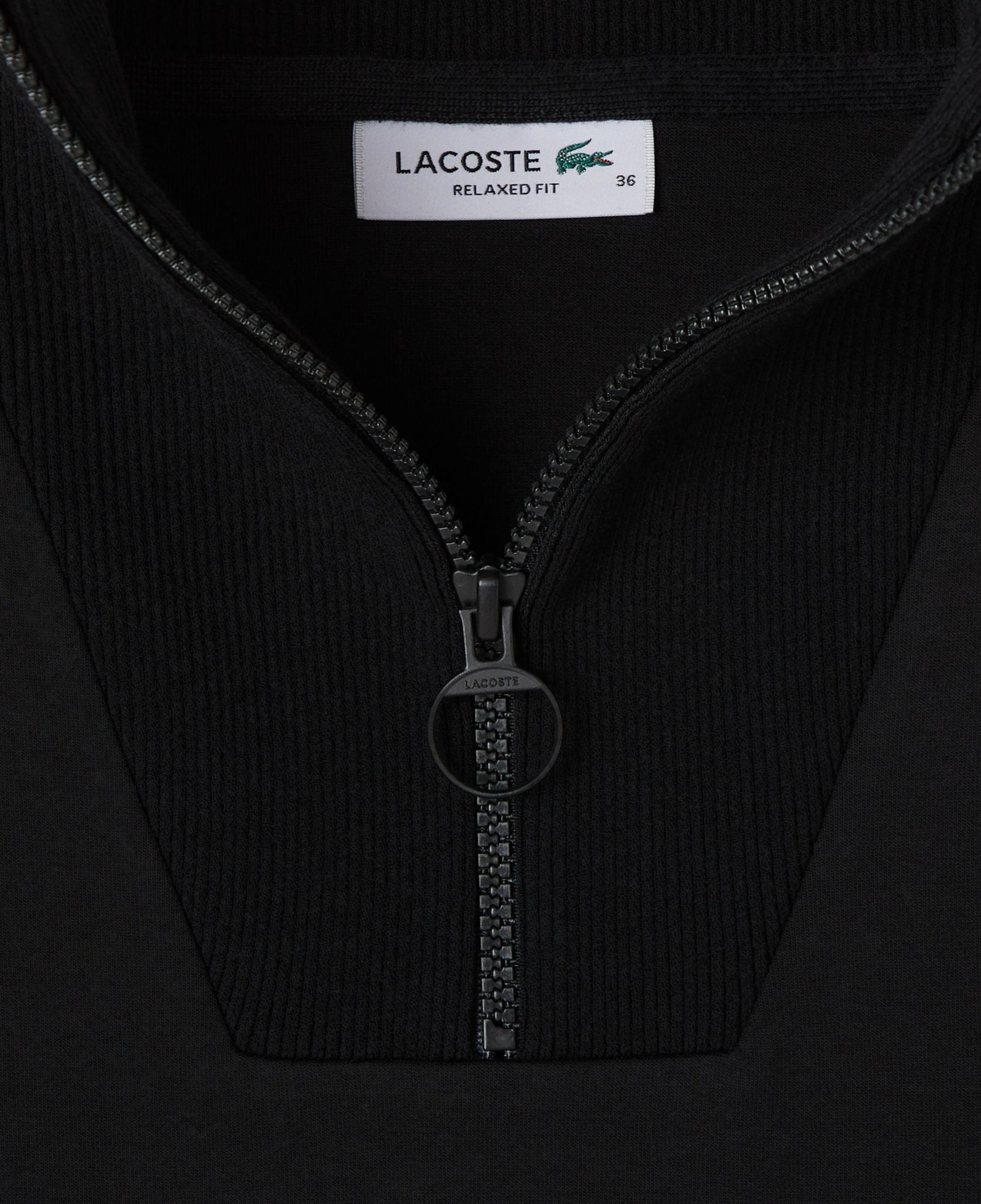 Lacoste Kadın Relaxed Fit Yarım Fermuarlı Siyah Sweatshirt
