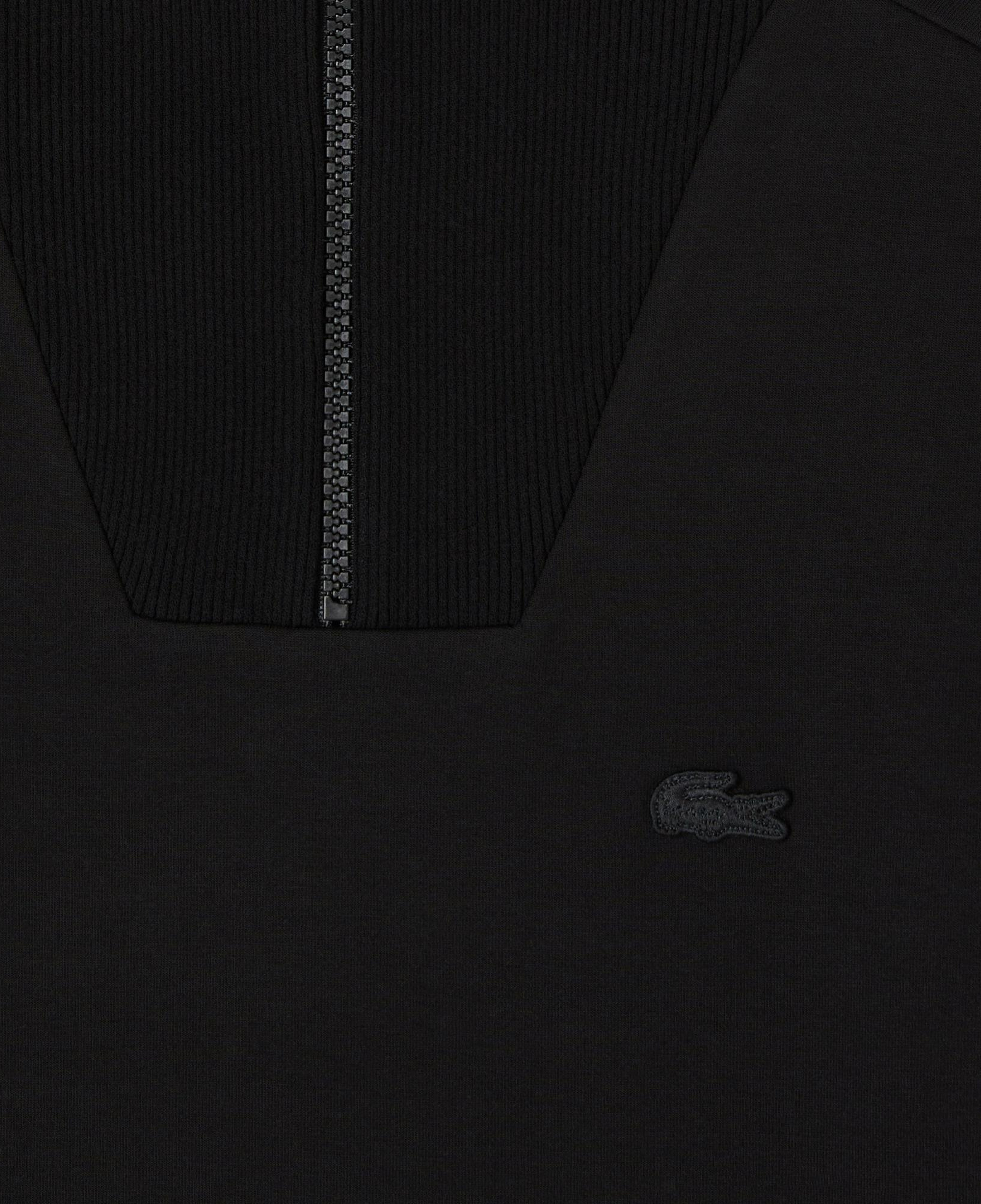 Lacoste Kadın Relaxed Fit Yarım Fermuarlı Siyah Sweatshirt