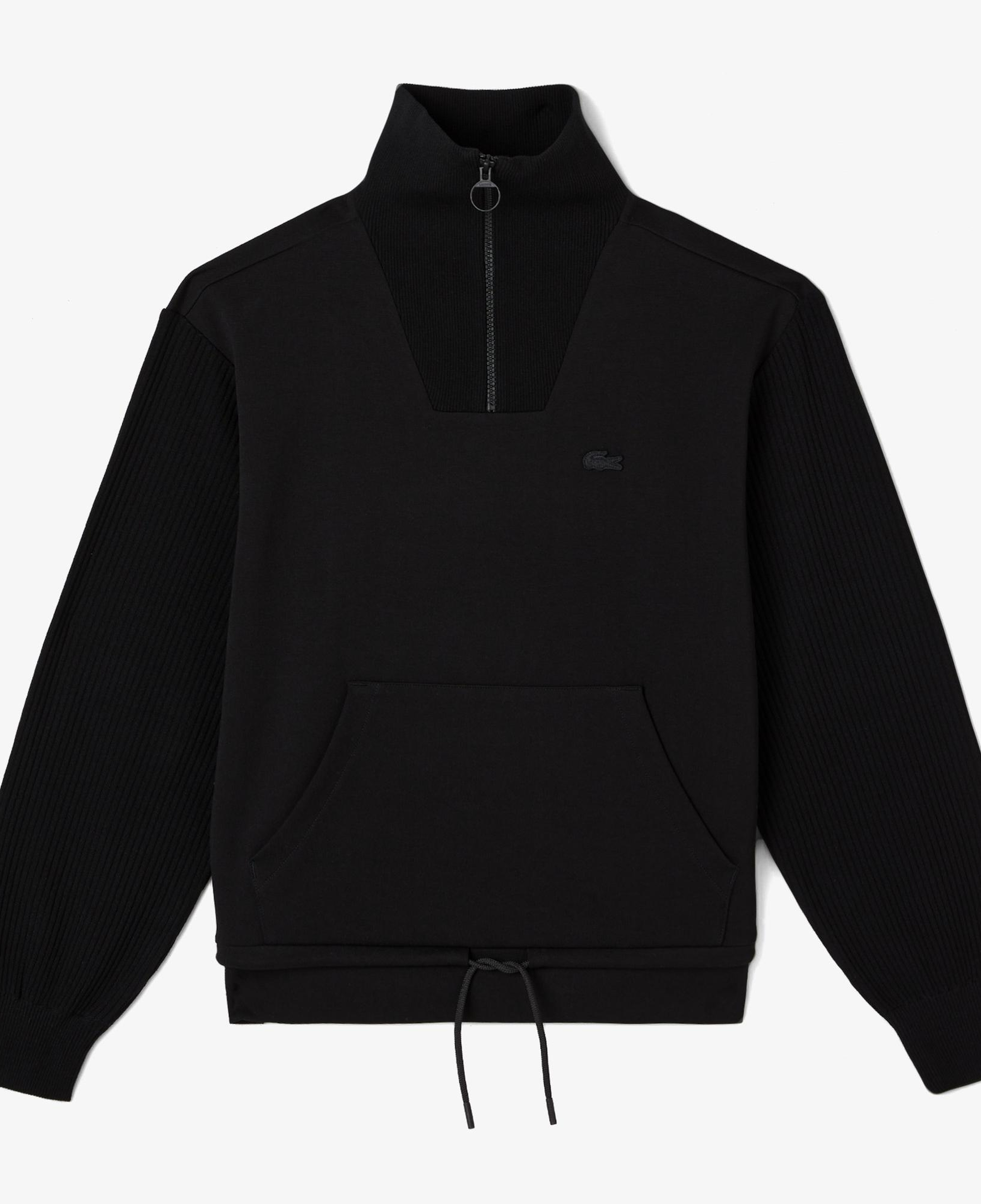 Lacoste Kadın Relaxed Fit Yarım Fermuarlı Siyah Sweatshirt