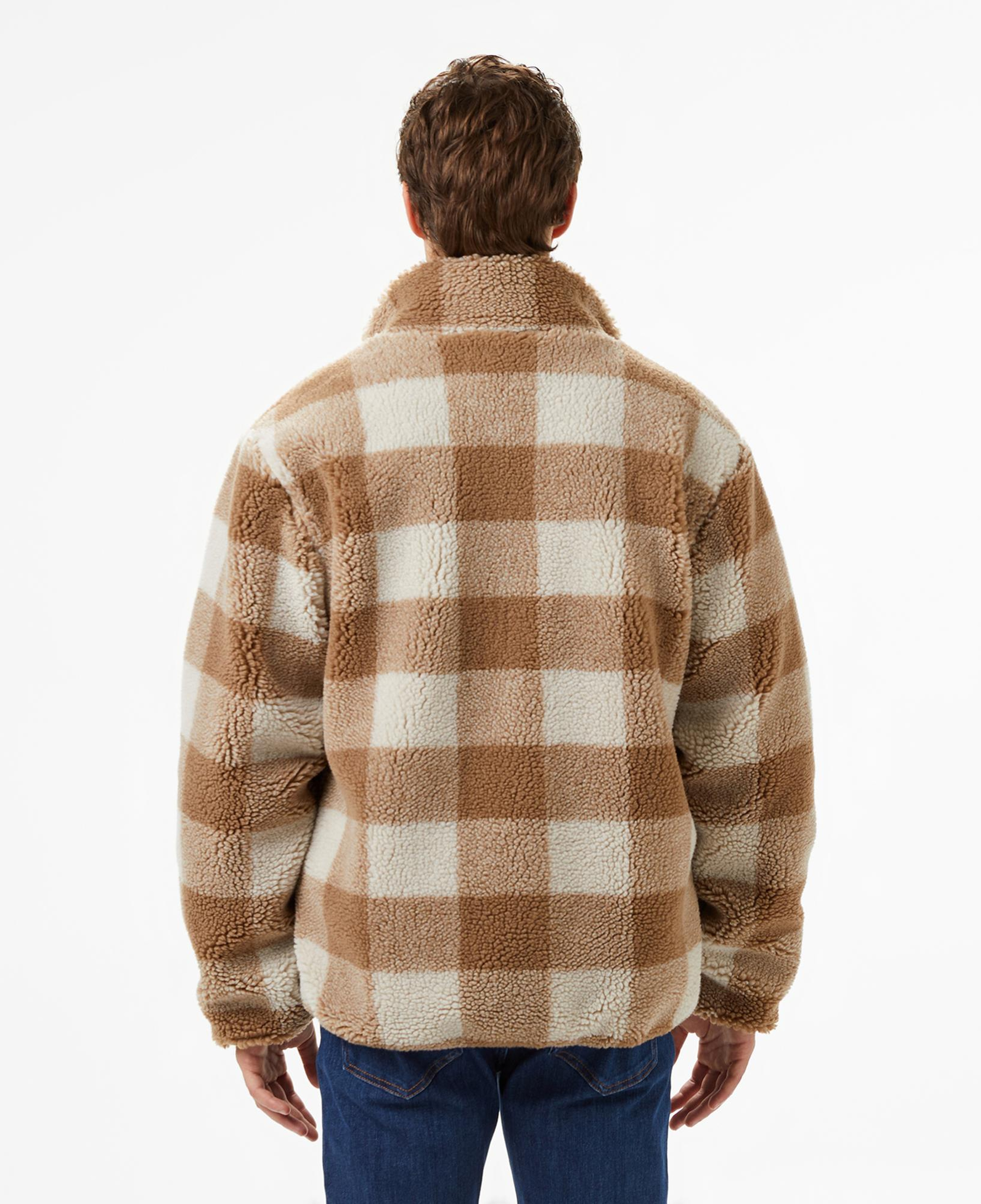 Lacoste Erkek Dik Yaka Ekose Bej Mont