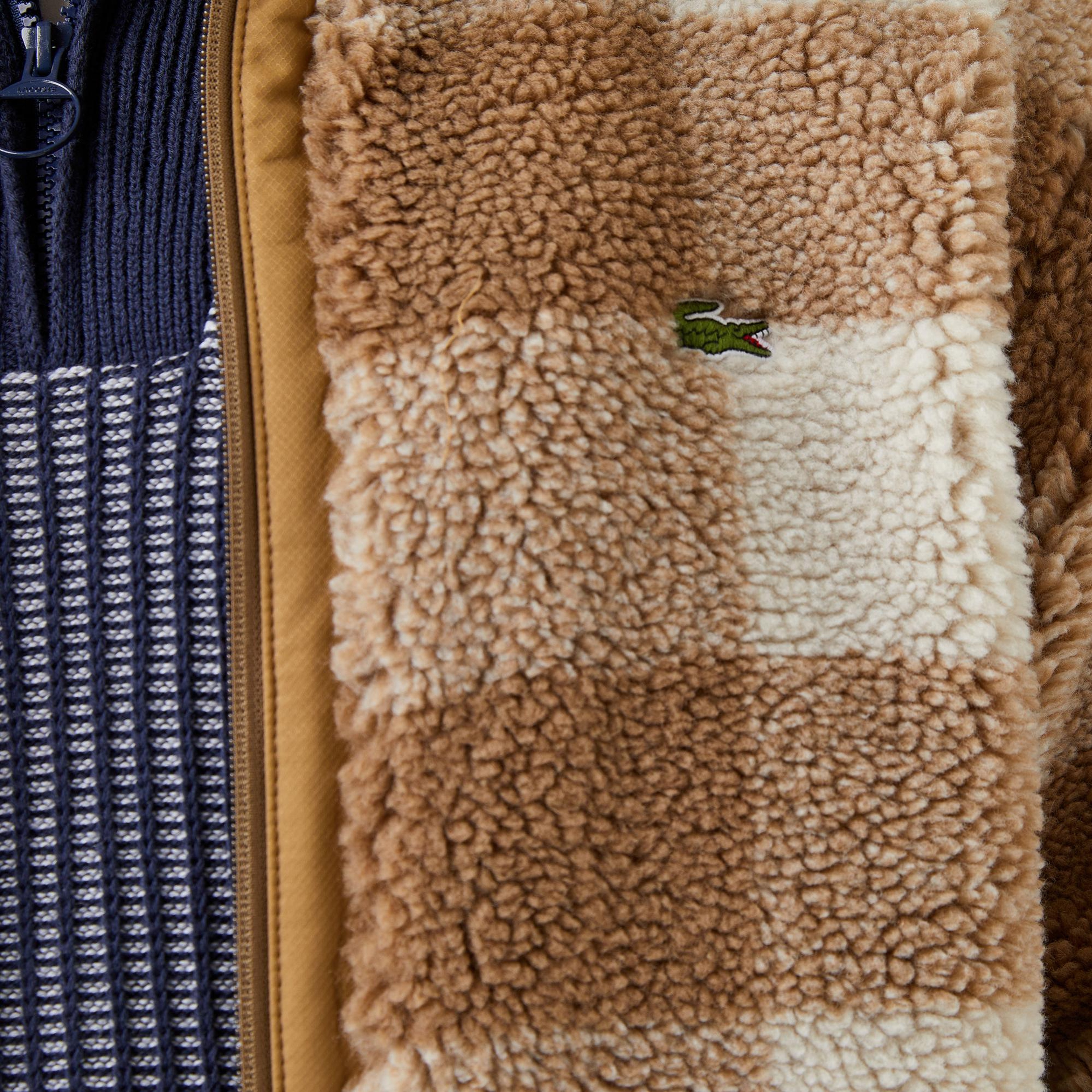 Lacoste Erkek Dik Yaka Ekose Bej Mont