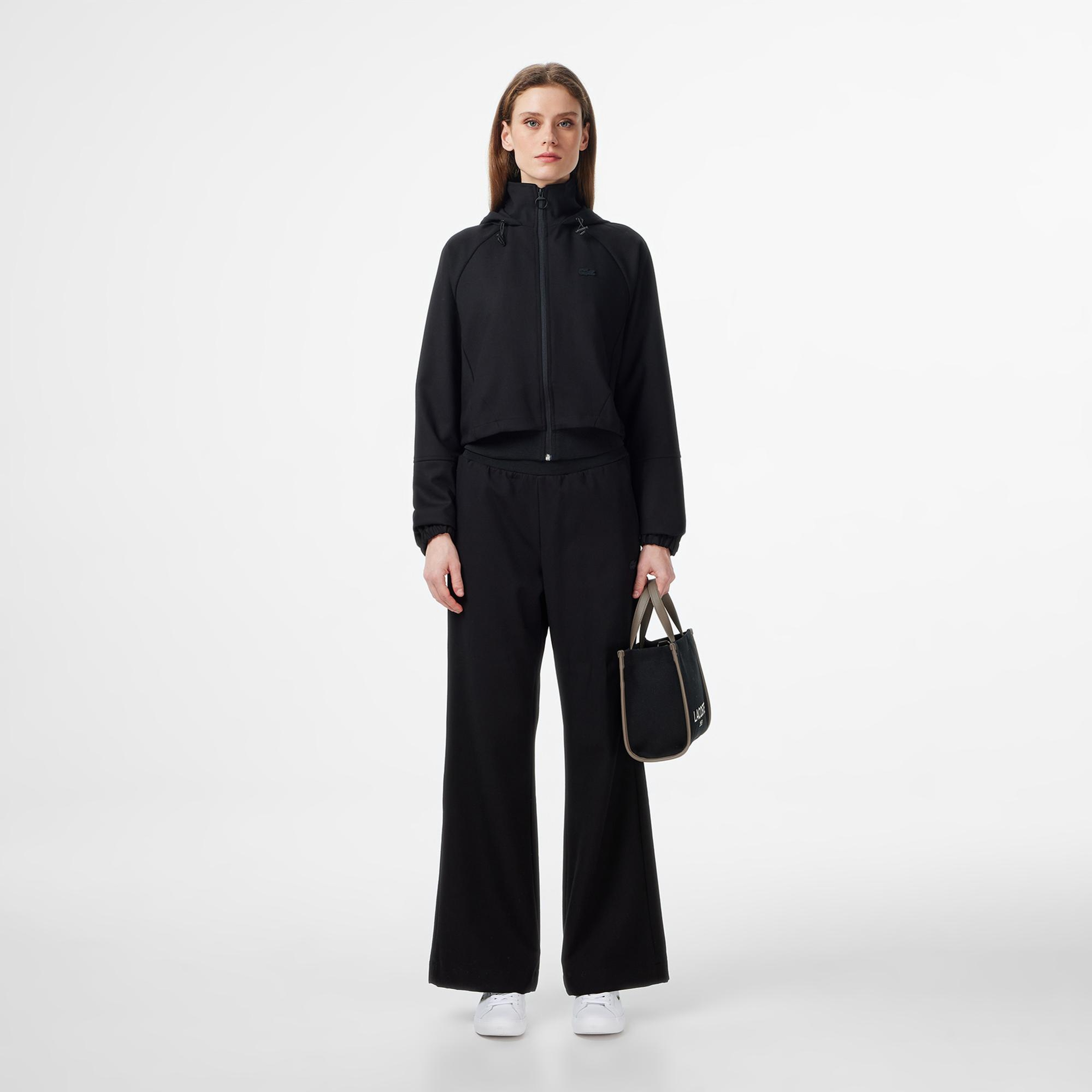 Lacoste Kadın Regular Fit Kapüşonlu Siyah Dış Gömlek