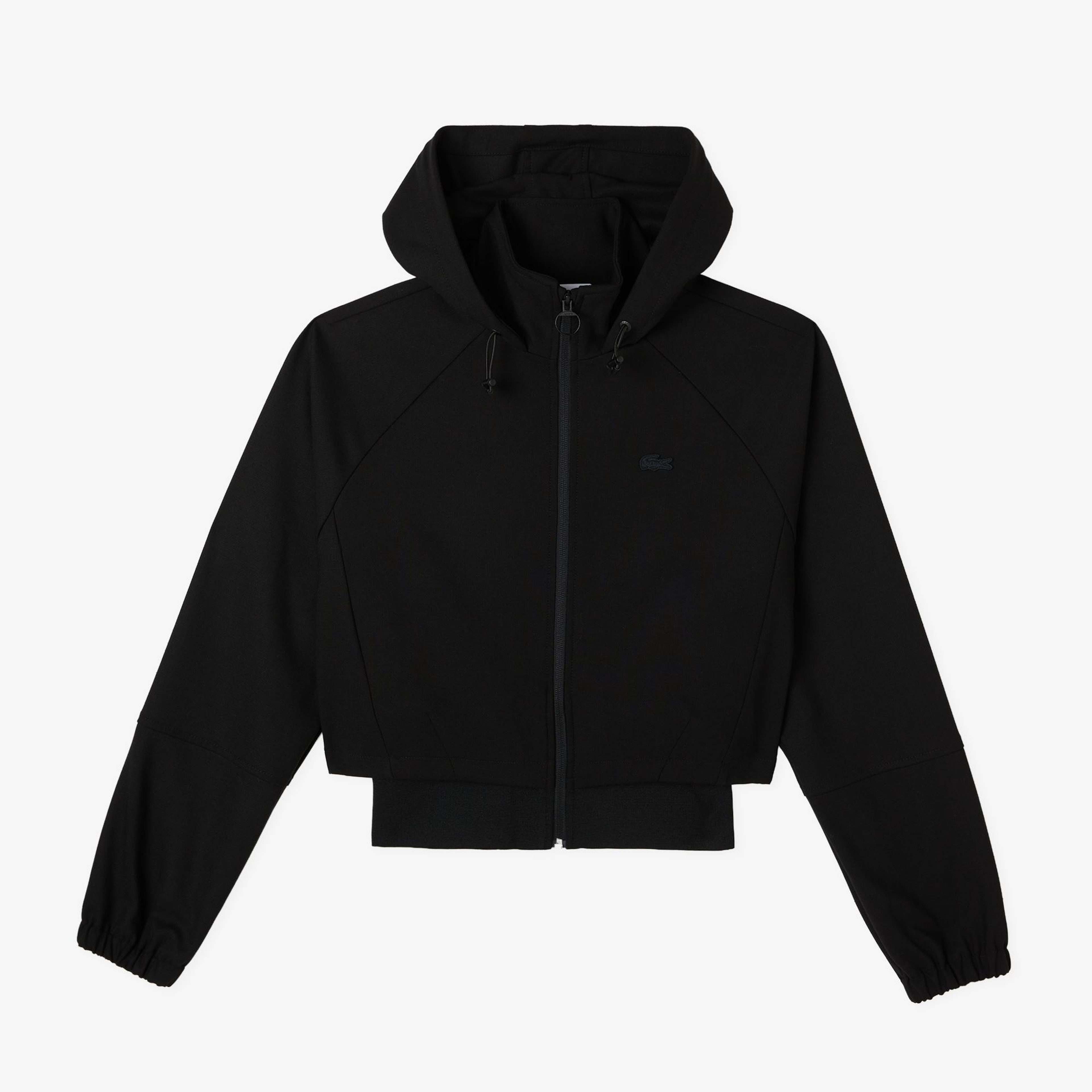 Lacoste Kadın Regular Fit Kapüşonlu Siyah Dış Gömlek