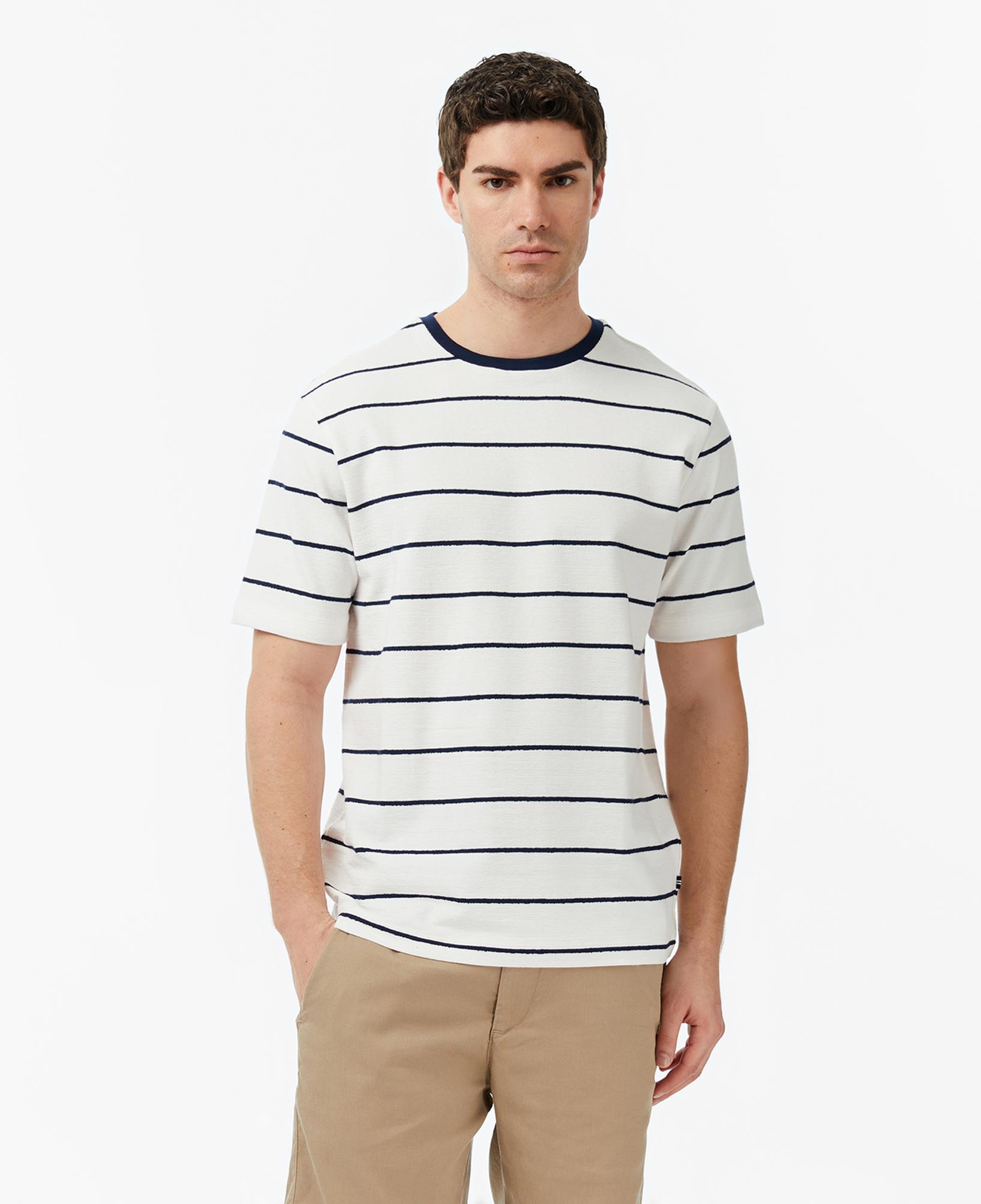 Nautica Erkek Lacivert Regular Fit Çizgili T-Shirt