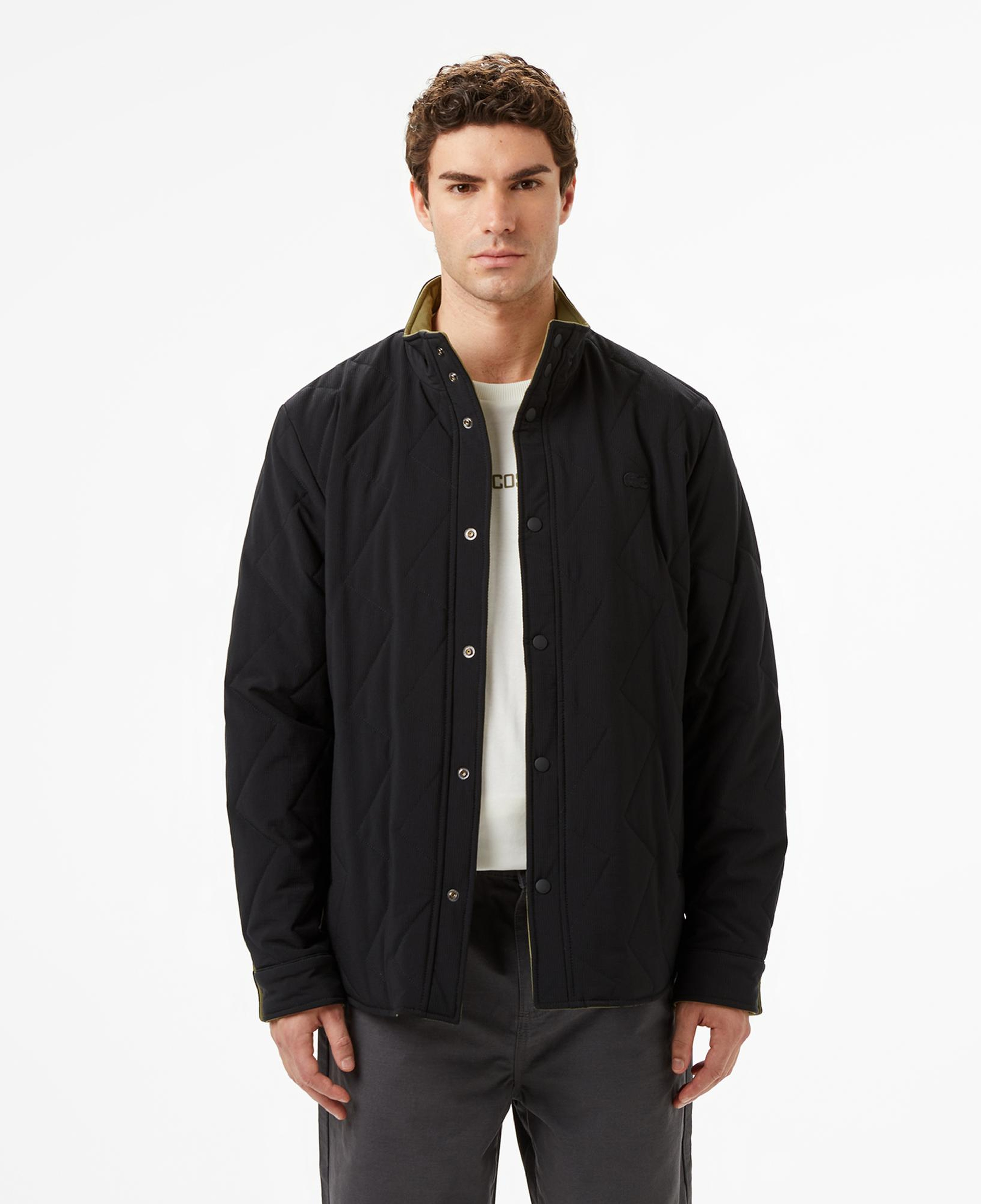 Lacoste Erkek Dik Yaka Çift Taraflı Haki Mont