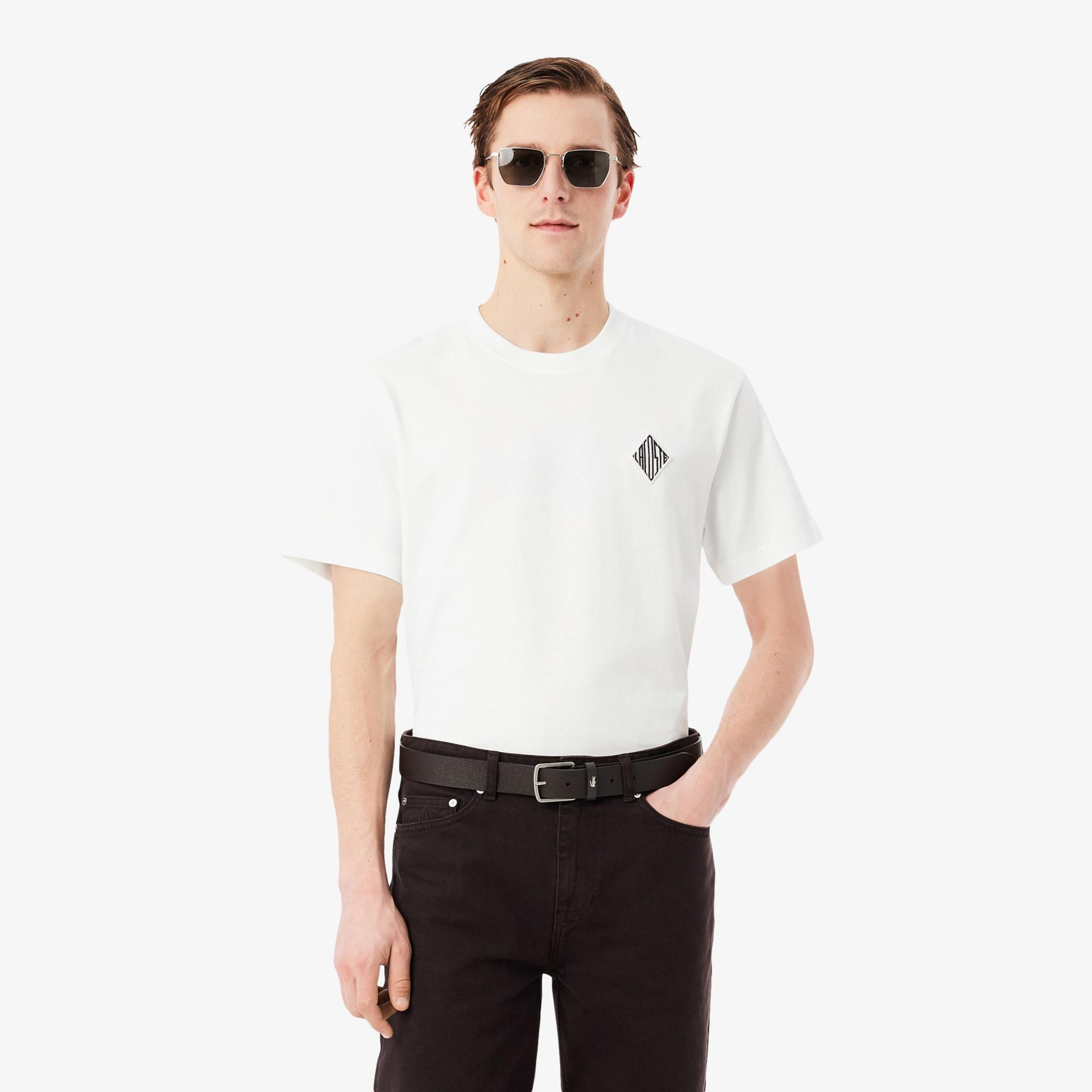 Lacoste Erkek Classic Fit Bisiklet Yaka Beyaz T-Shirt