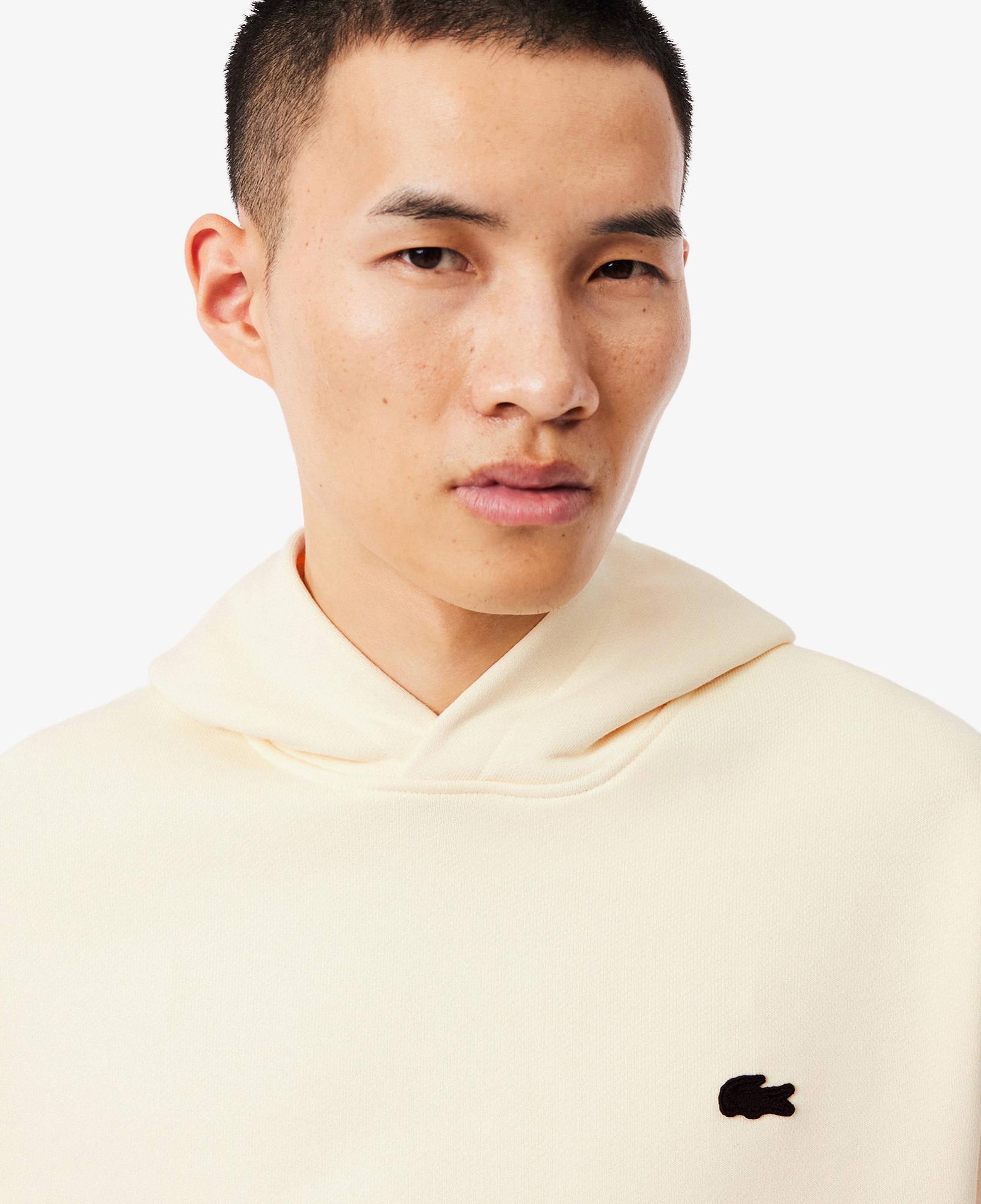 Lacoste Erkek Loose Fit Kapüşonlu Baskılı Sarı Sweatshirt