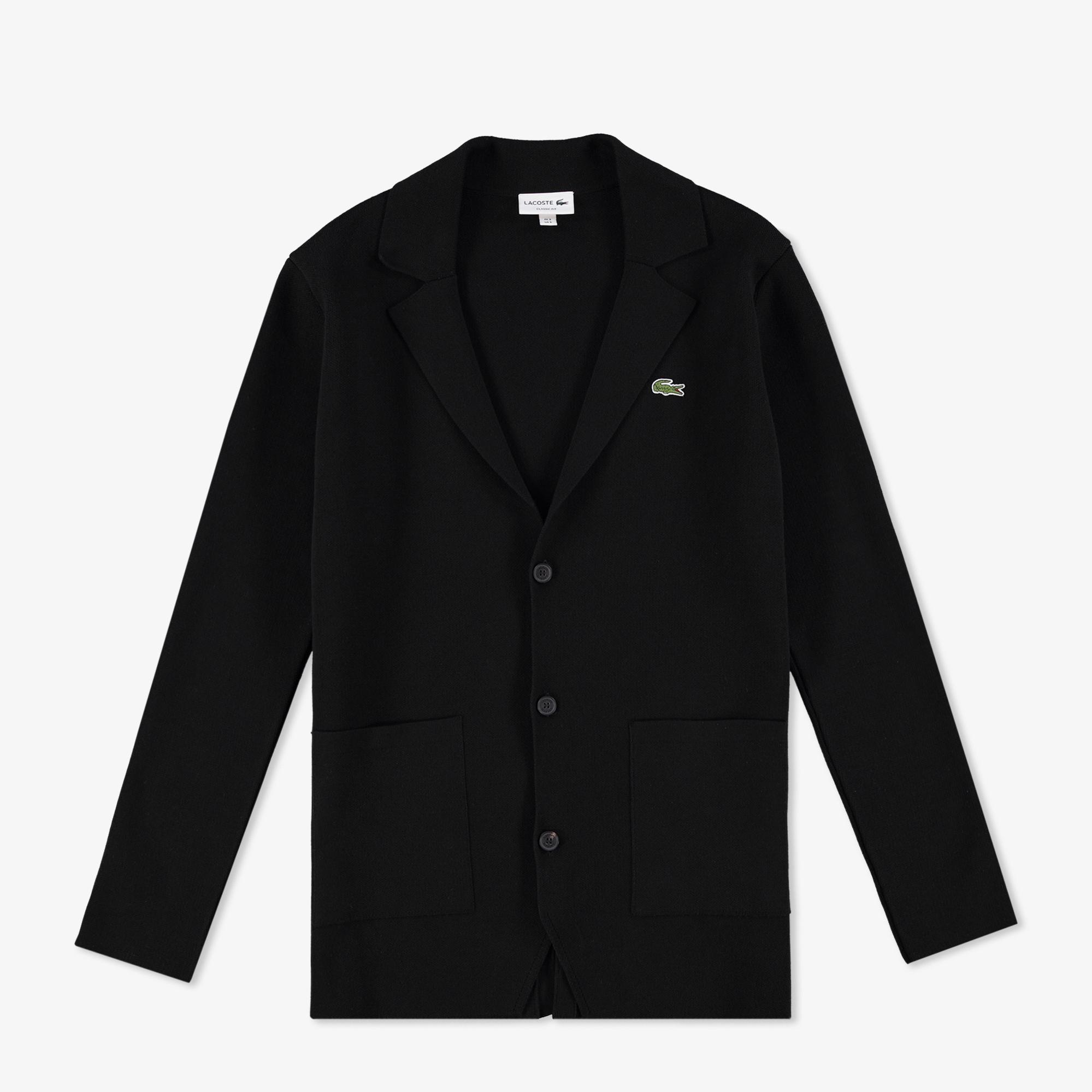 Lacoste Erkek Classic Fit V Yaka Siyah Hırka