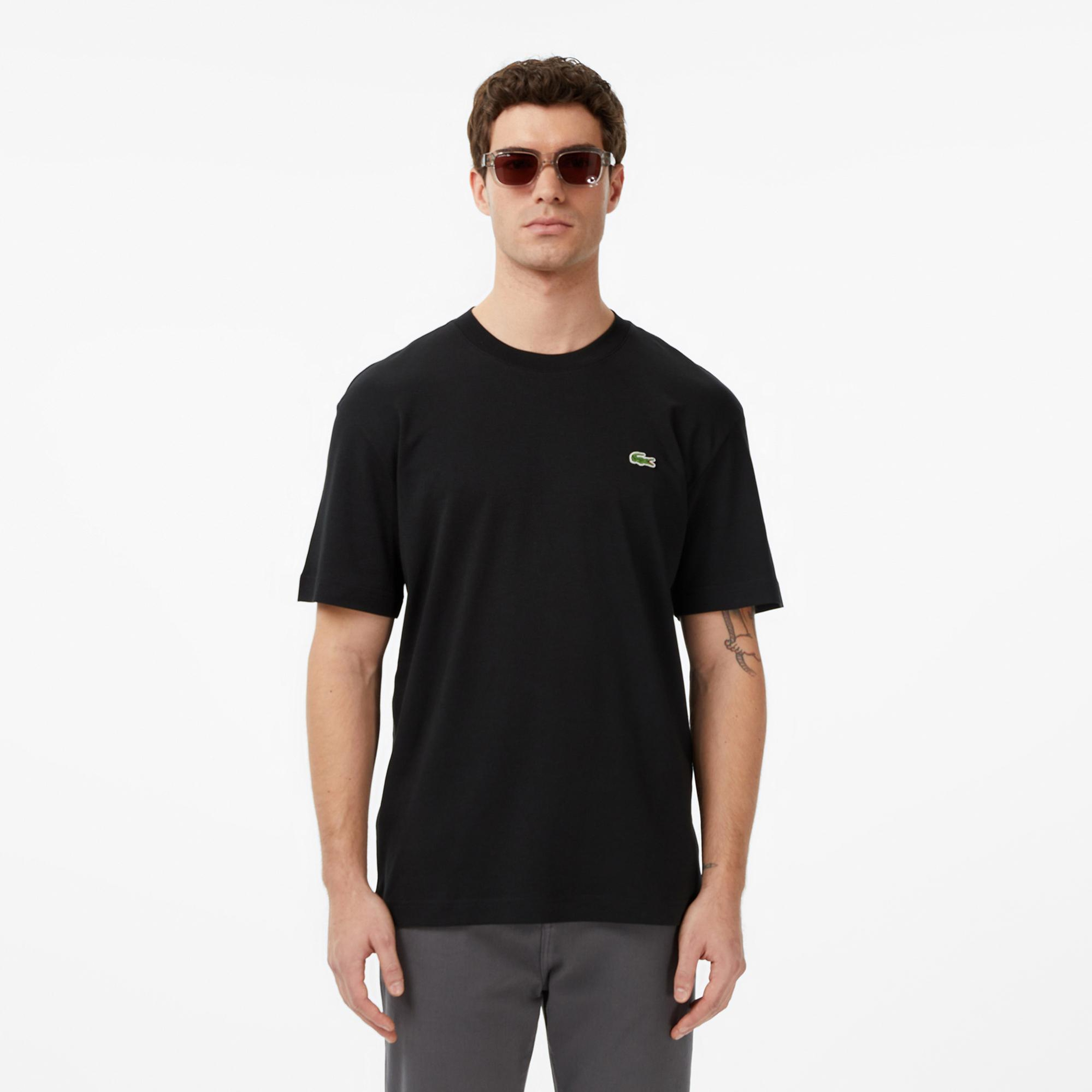 Lacoste Unisex Relaxed Fit Bisiklet Yaka Organik Pamuk Siyah T-Shirt