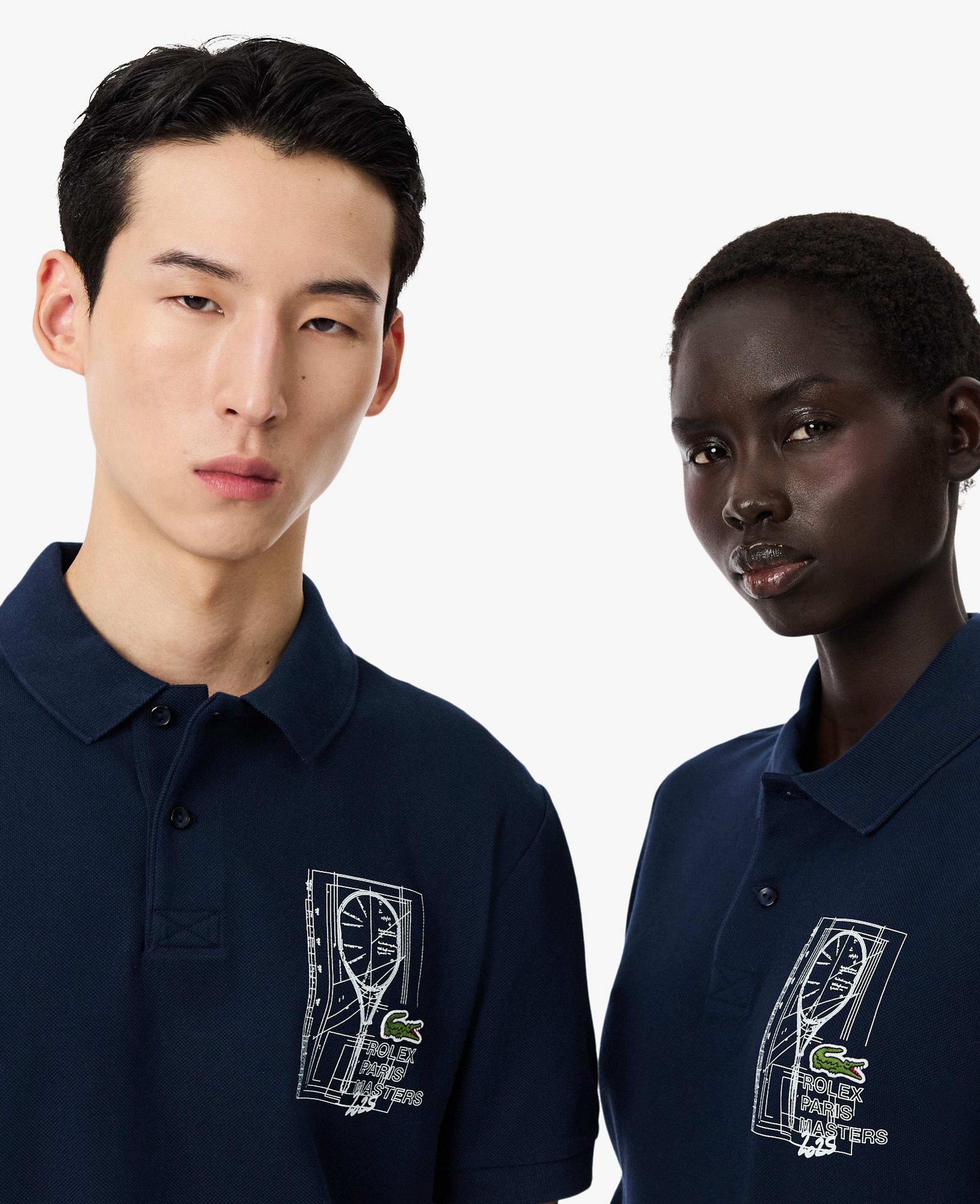 Lacoste Rolex Paris Masters Erkek Regular Fit Baskılı Lacivert Polo